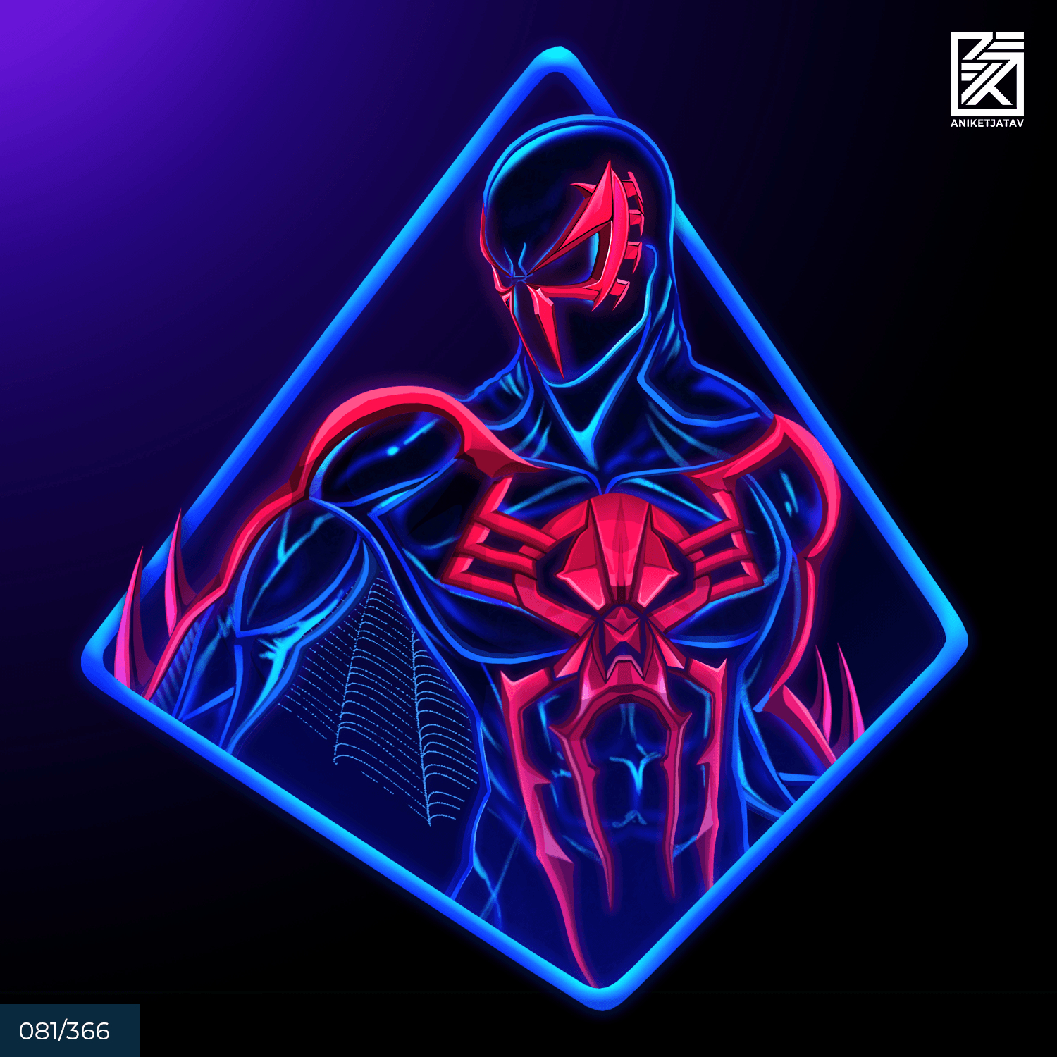 1500x1500 View Spiderman Neon Wallpaper Picture, Phone