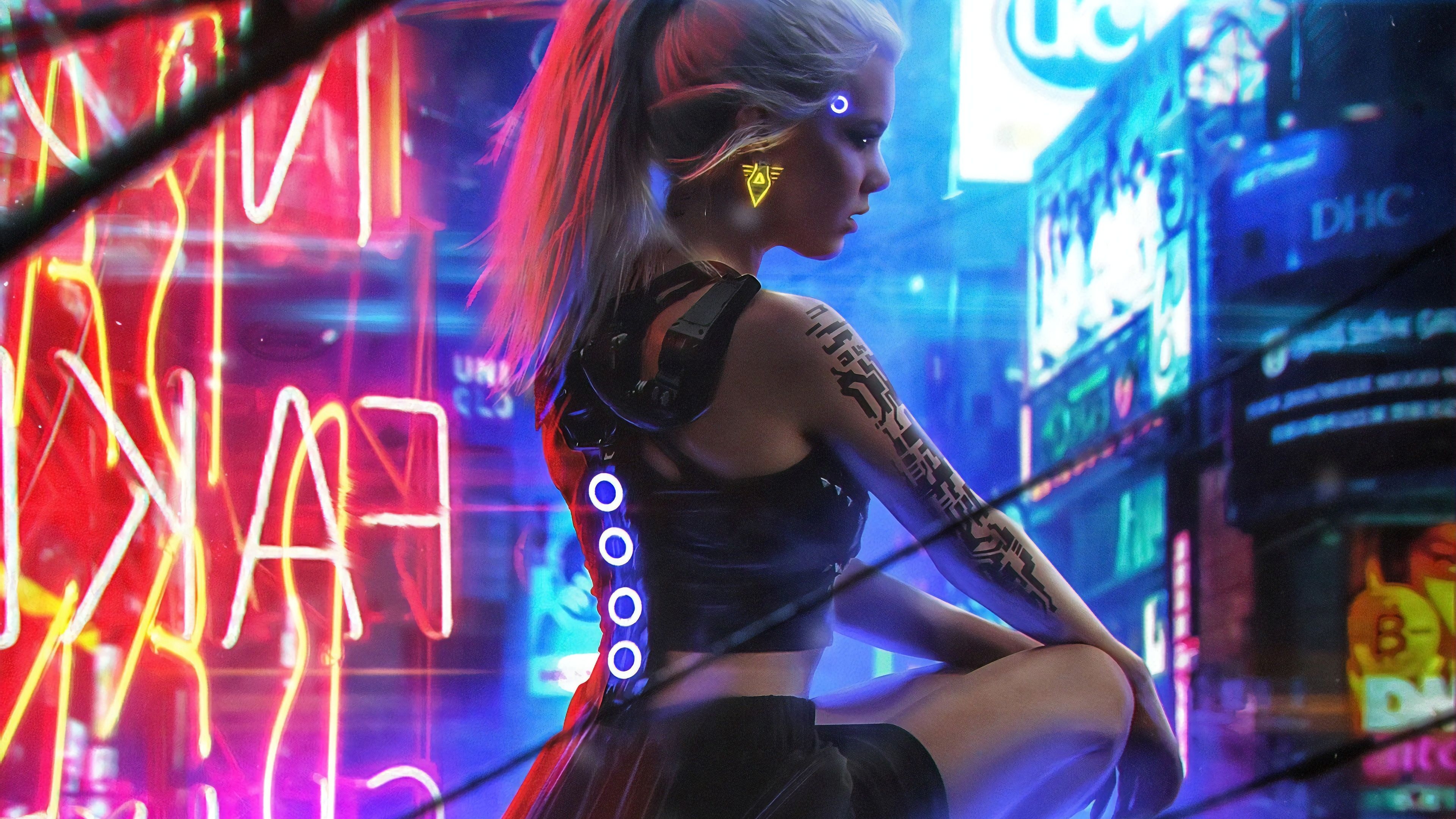 3840x2160 Cyberpunk Girl Wallpaper Free Cyberpunk Girl Background, Desktop