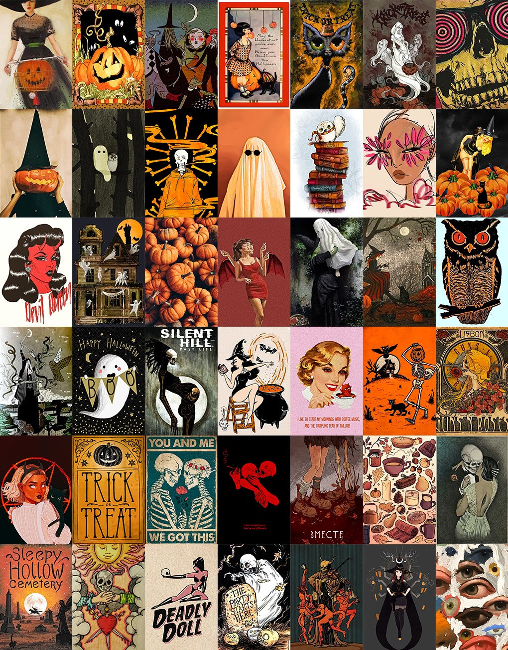 1020x1310 Halloween Wicked Witch Wall Collage Kit Witch Aesthetic Wall, Phone