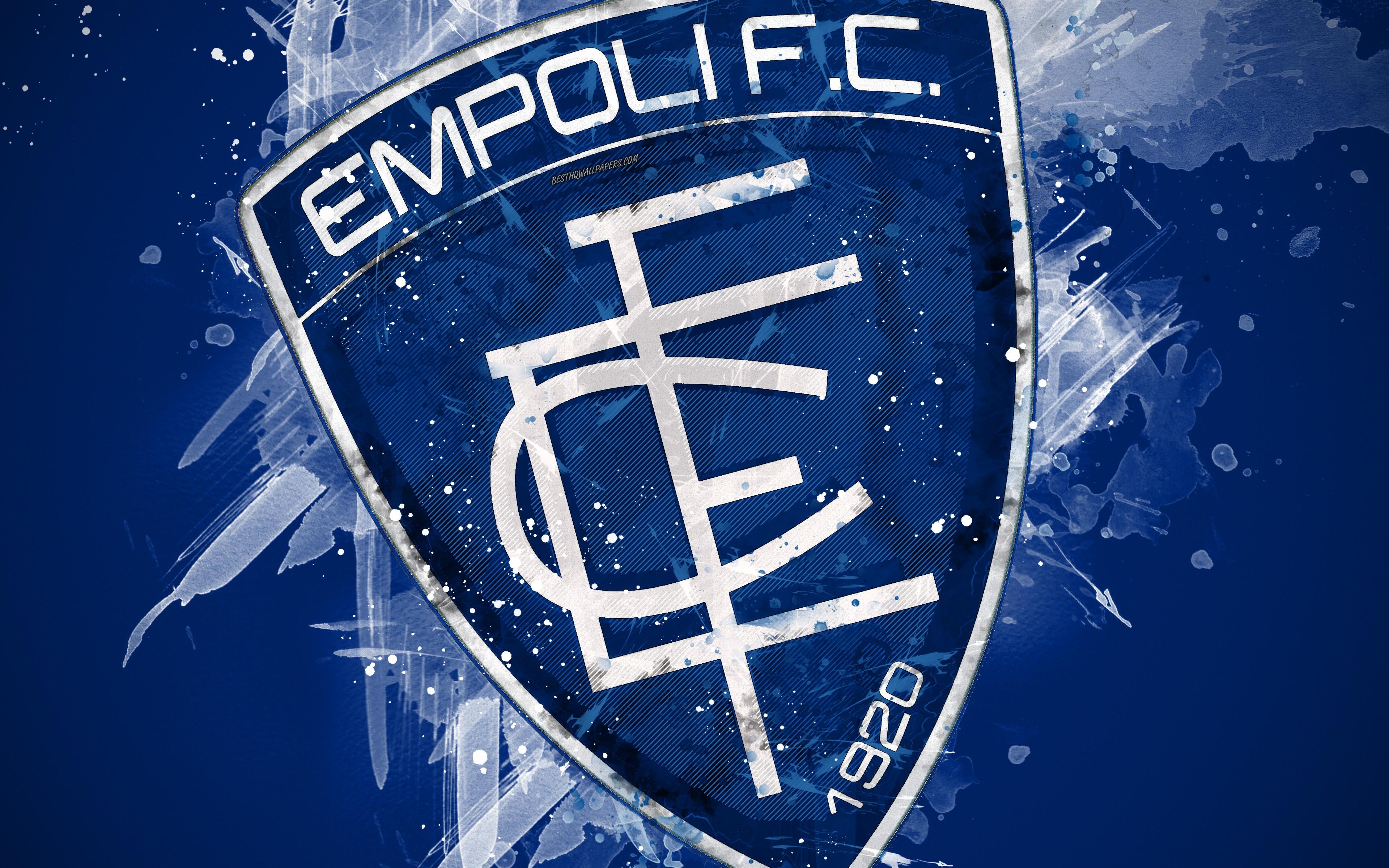 3840x2400 Download wallpaper Empoli FC, 4k, paint art, creative, Italian, Desktop