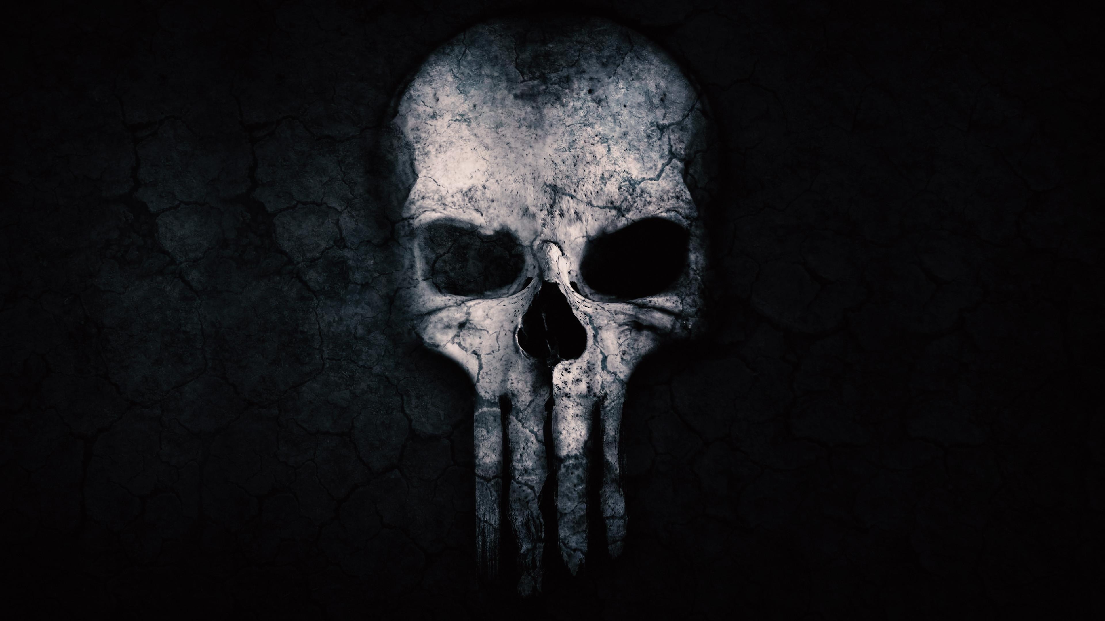 3840x2160 Punisher Skull Wallpaper, Desktop