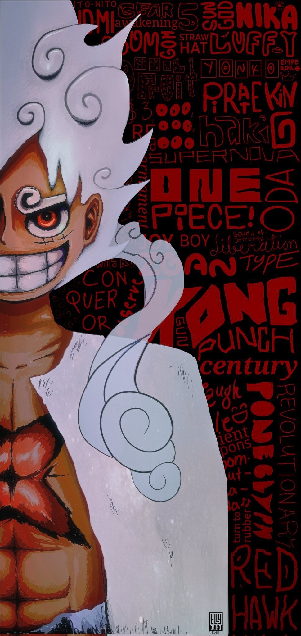 970x2050 Luffy wallpaper by me as inspired by huevon feliz' fan art, Phone