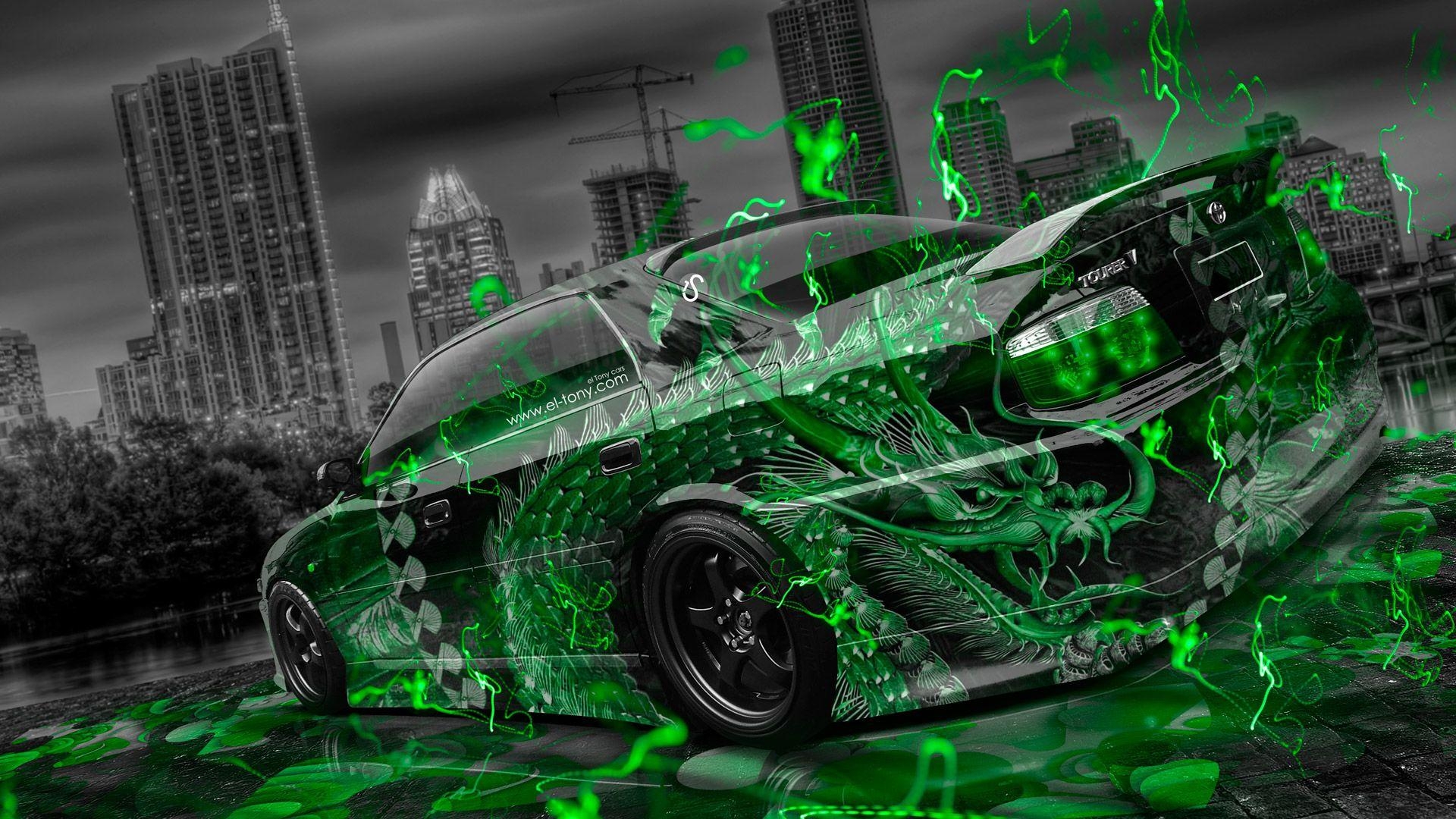 1920x1080 Toyota Chaser JZX100 JDM Tuning Dragon Aerography City Car 2015, Desktop