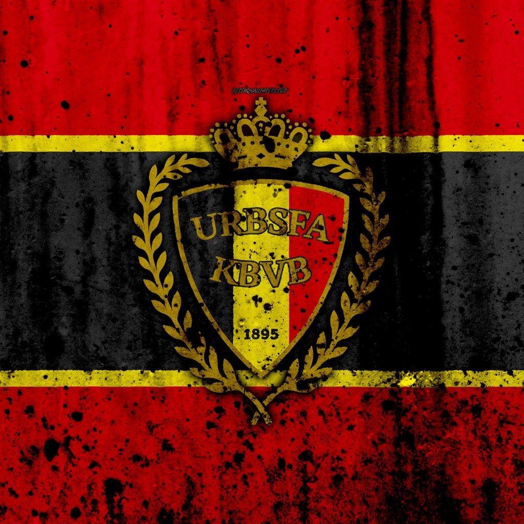 1030x1030 Download wallpaper Belgium national football team, 4k, logo, Phone