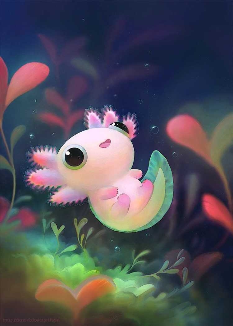 750x1050 Axolotl Wallpaper, Phone