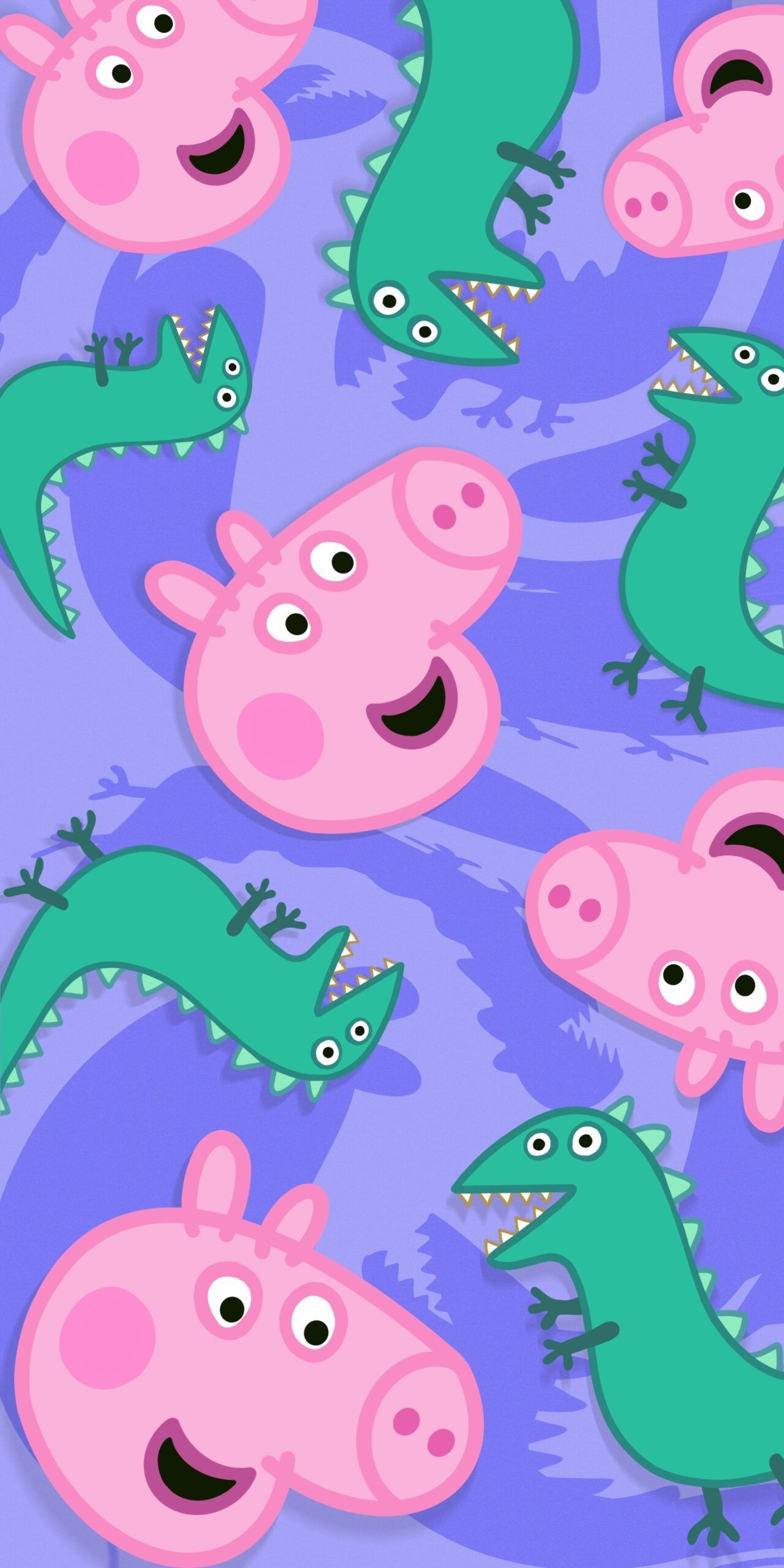 1280x2560 Peppa Pig Wallpaper with George & Dinosaur Background HD, Phone