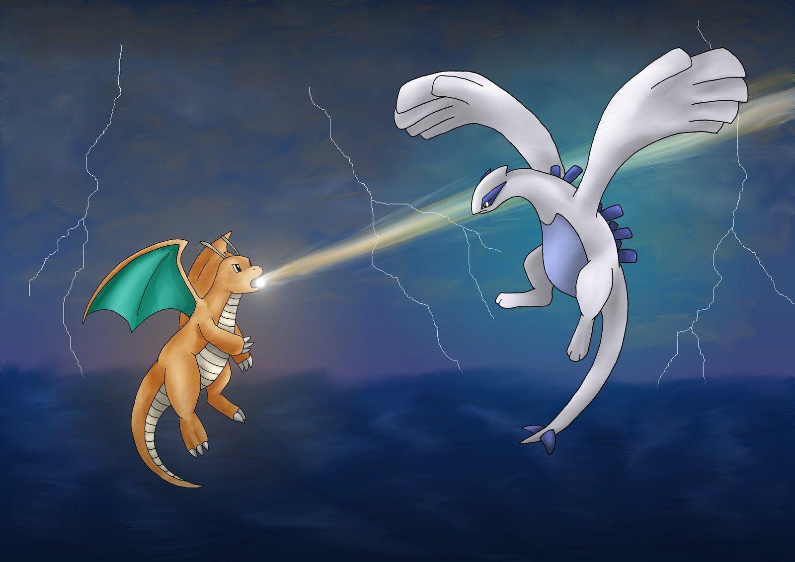 1600x1140 Dragonite vs. Lugia, Desktop