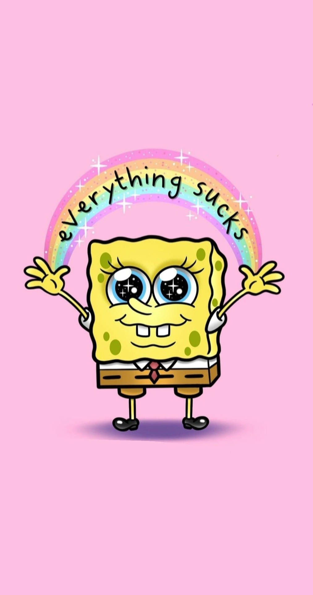 1020x1920 Download free Spongebob With Rainbow, Phone