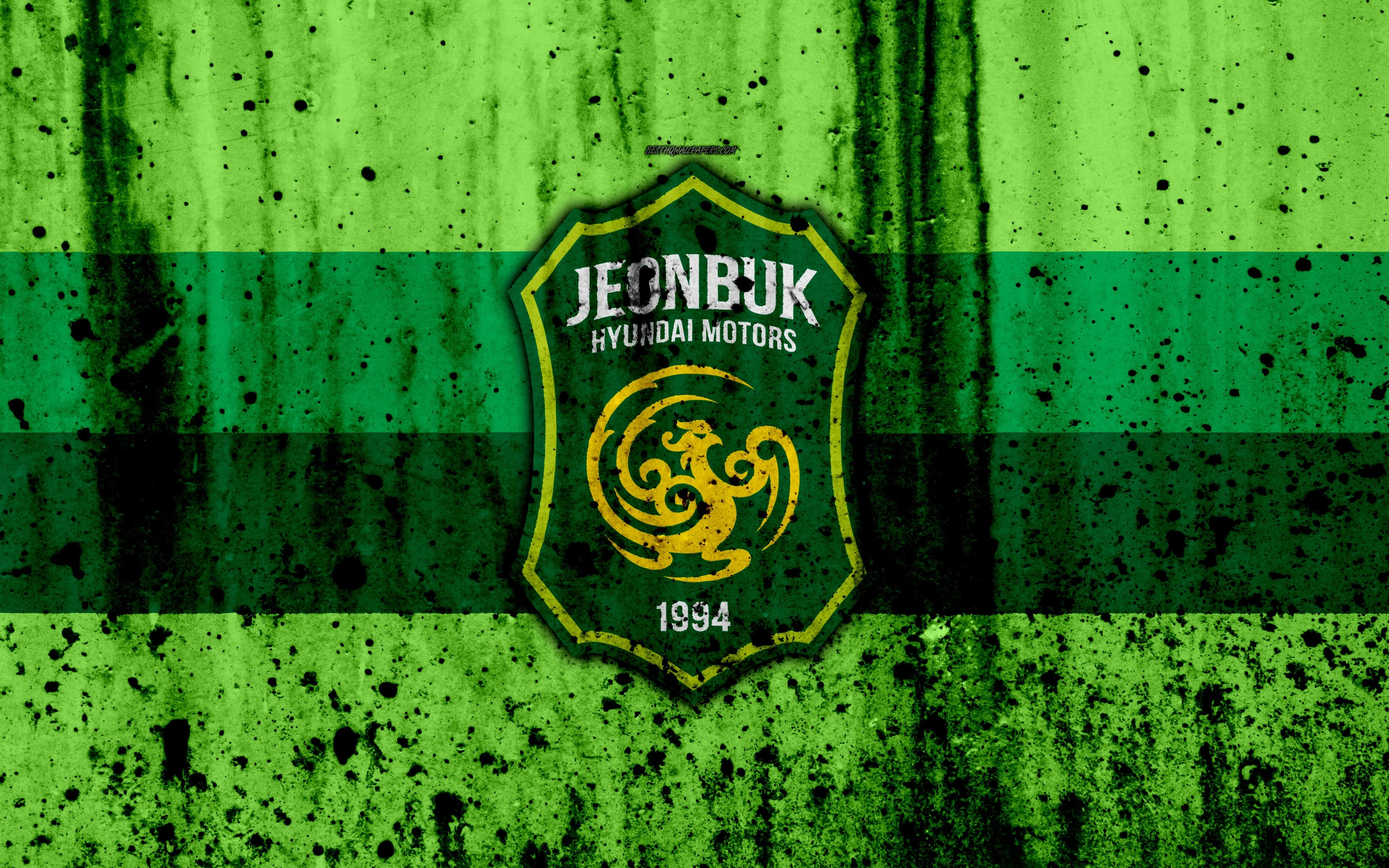 3840x2400 Download Wallpaper 4k, FC Jeonbuk Hyundai Motors, Grunge, K League, Desktop