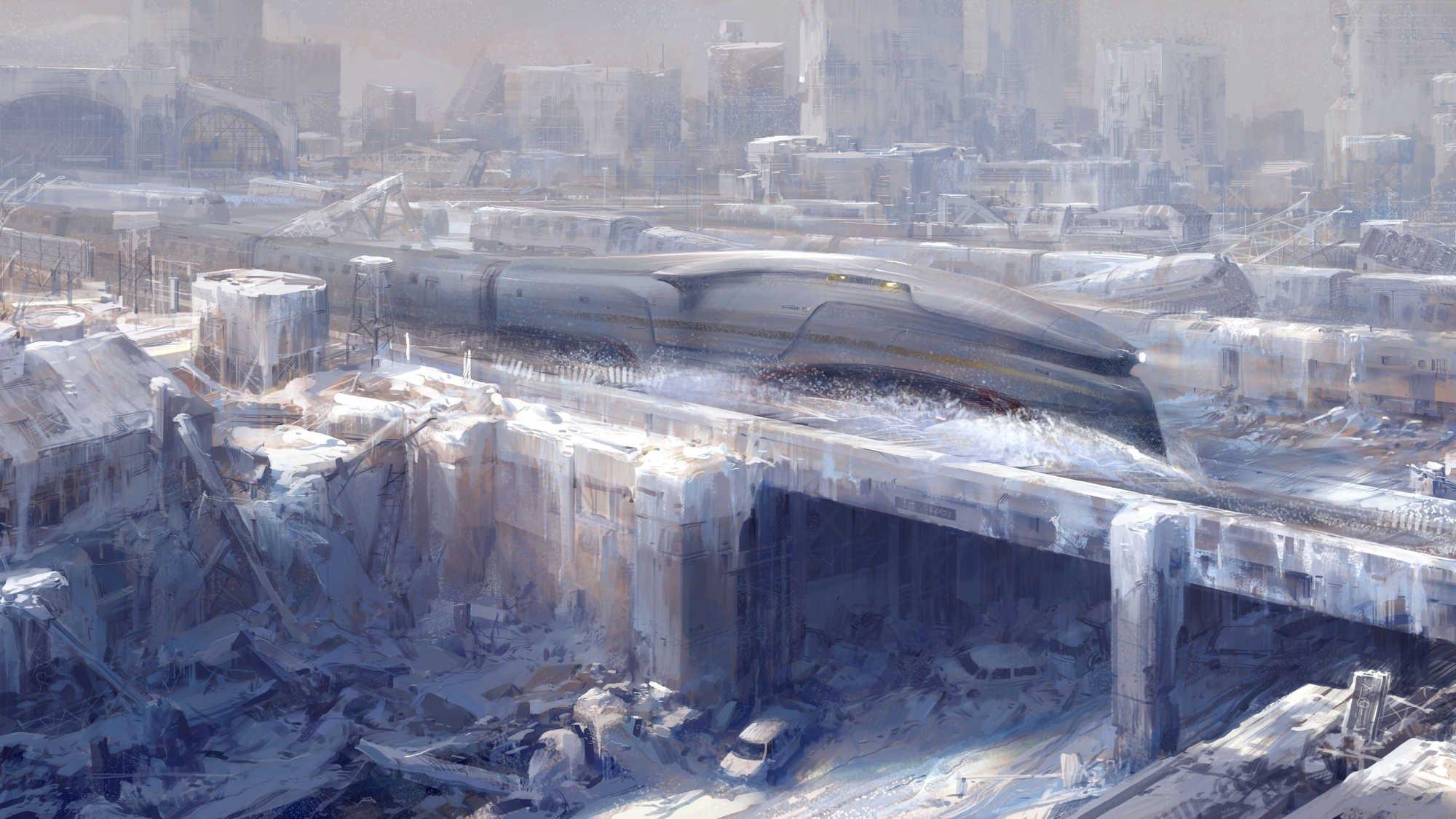 2000x1130 snowpiercer, Sci fi, Action, Apocalyptic, Thriller, Train, Desktop