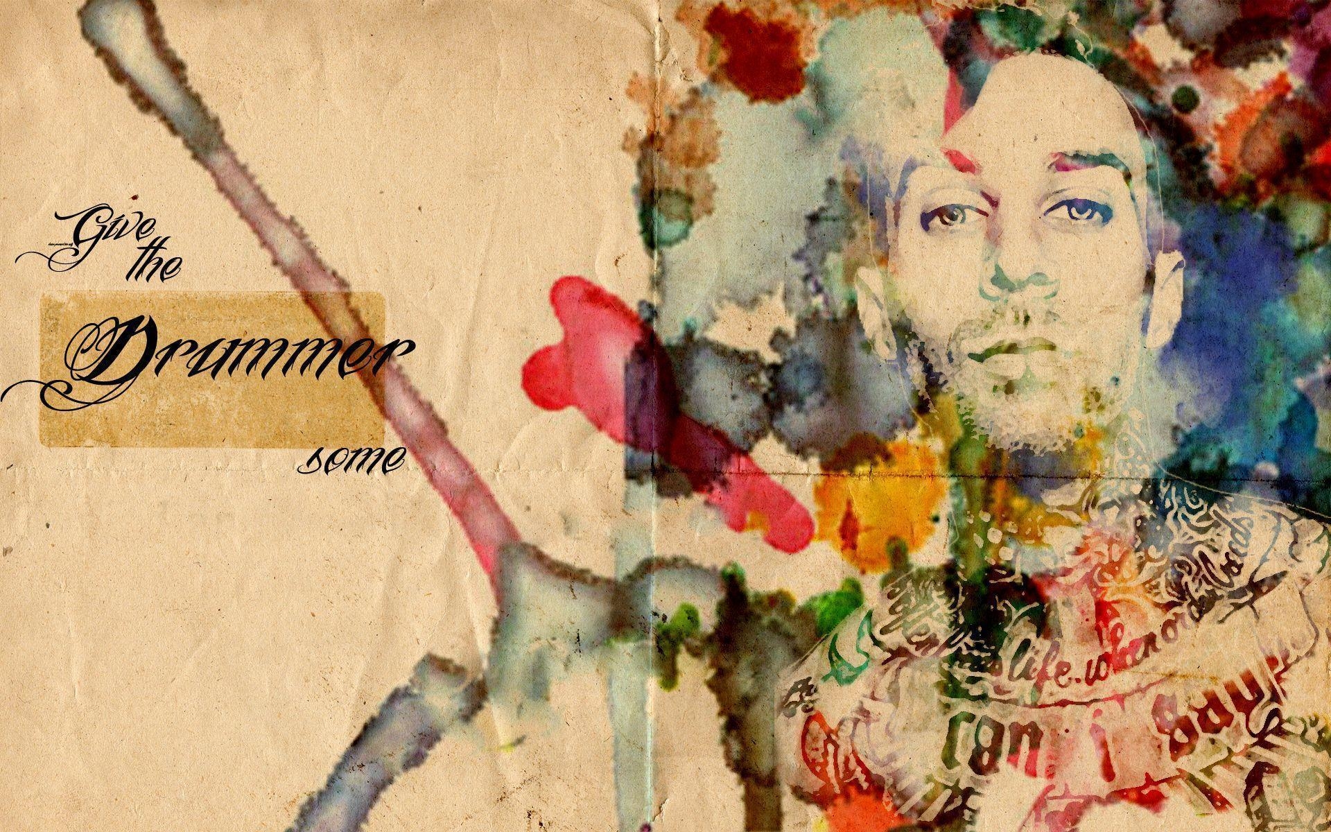 1920x1200 Travis Barker watercolor. Notifications of Nonsense, Desktop