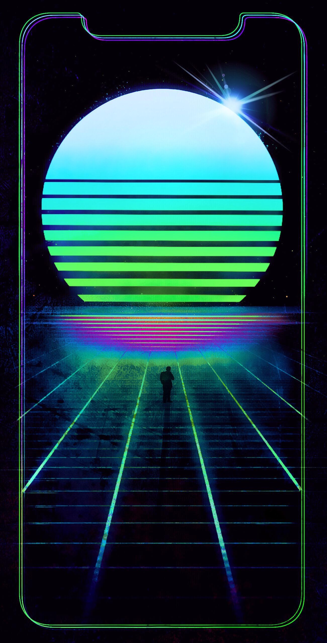 1310x2560 Synthwave iPhone X wallpaper, Phone