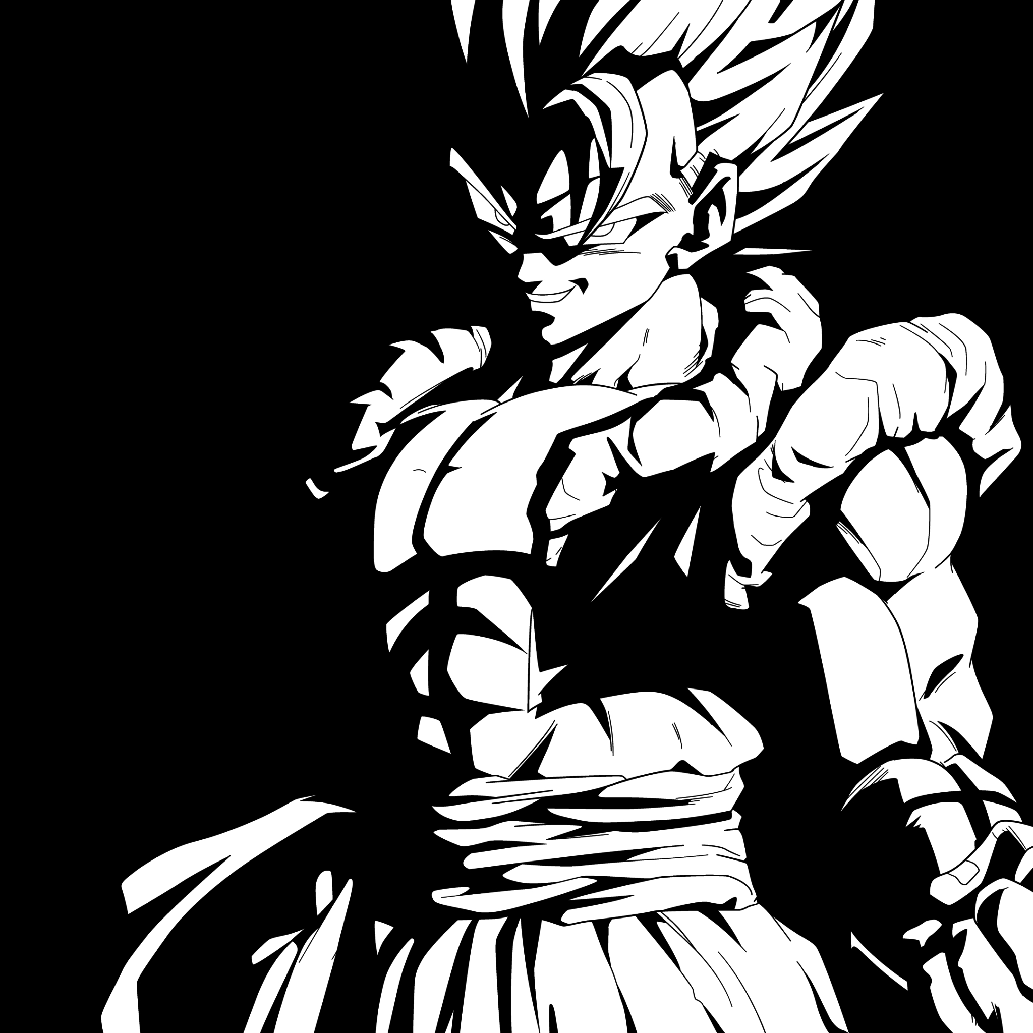 2050x2050 goku wallpaper black and white anime, Phone