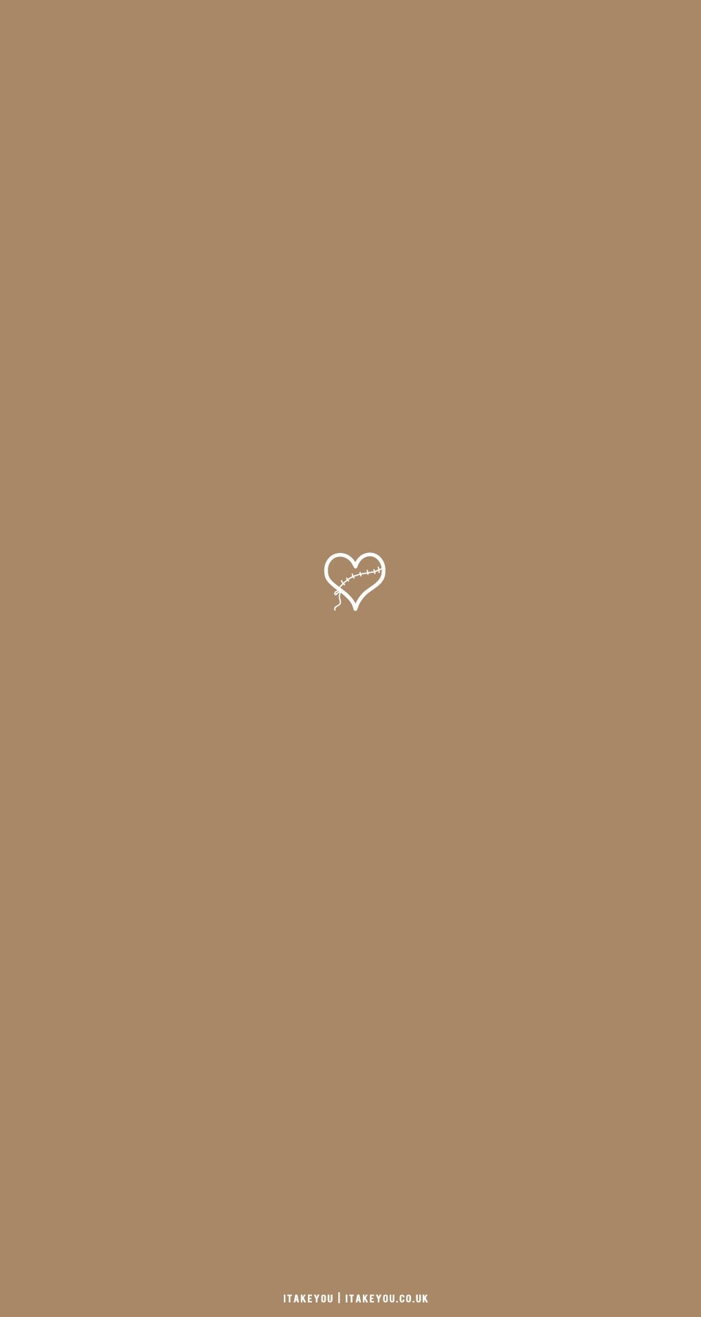 1020x1920 Cute Brown Aesthetic Wallpaper for Phone, Stitched Heart Minimalist I Take You. Wedding Readings. Wedding Ideas, Phone