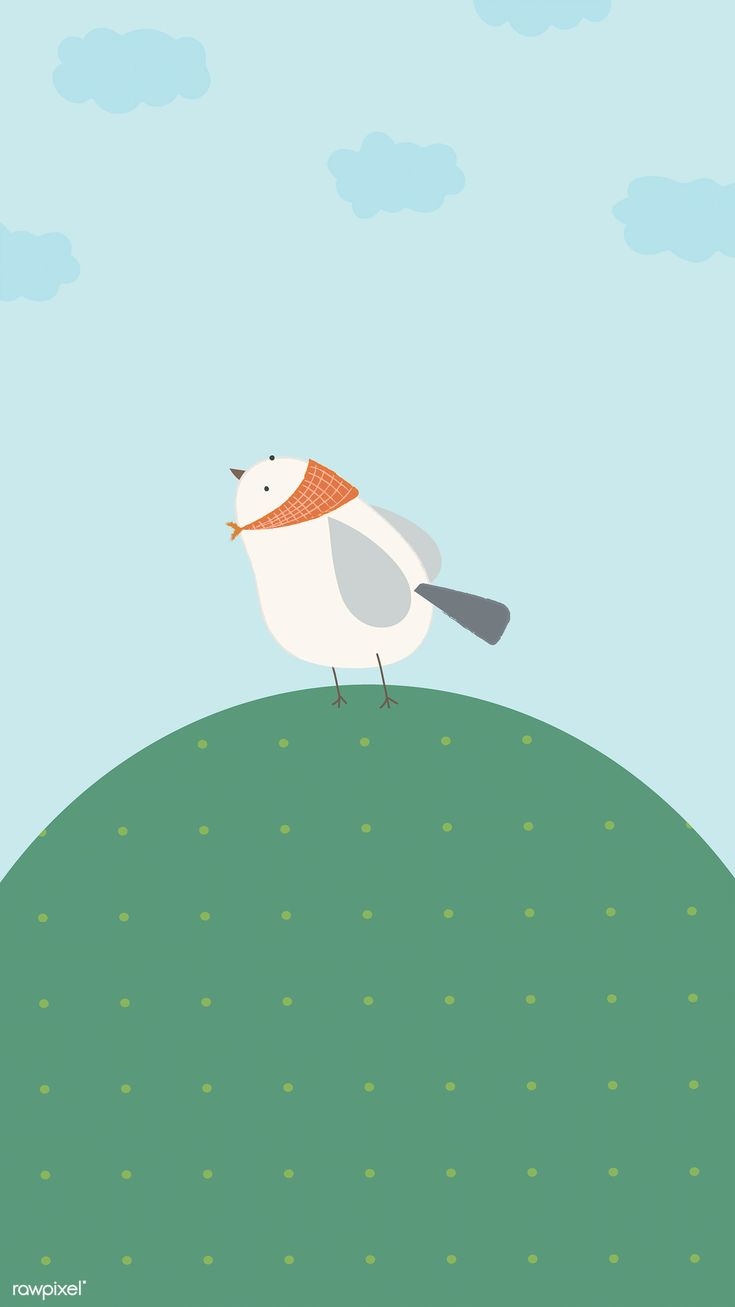 740x1310 Little bird on a green hill mobile phone wallpaper vector. premium image / marin. Cute mobile wallpaper, Phone wallpaper, Phone wallpaper design, Phone