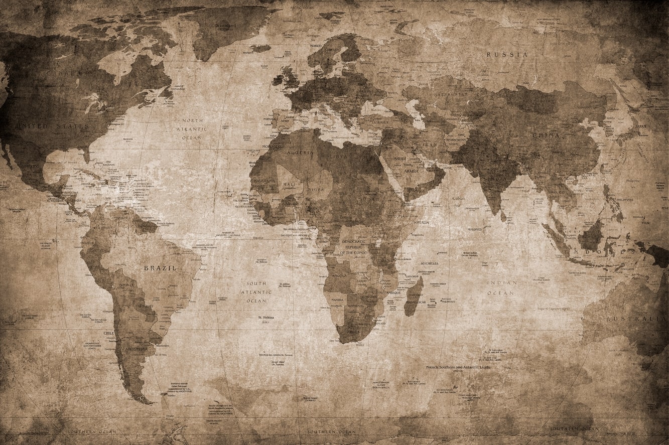 1340x890 World Map, brown, Desktop