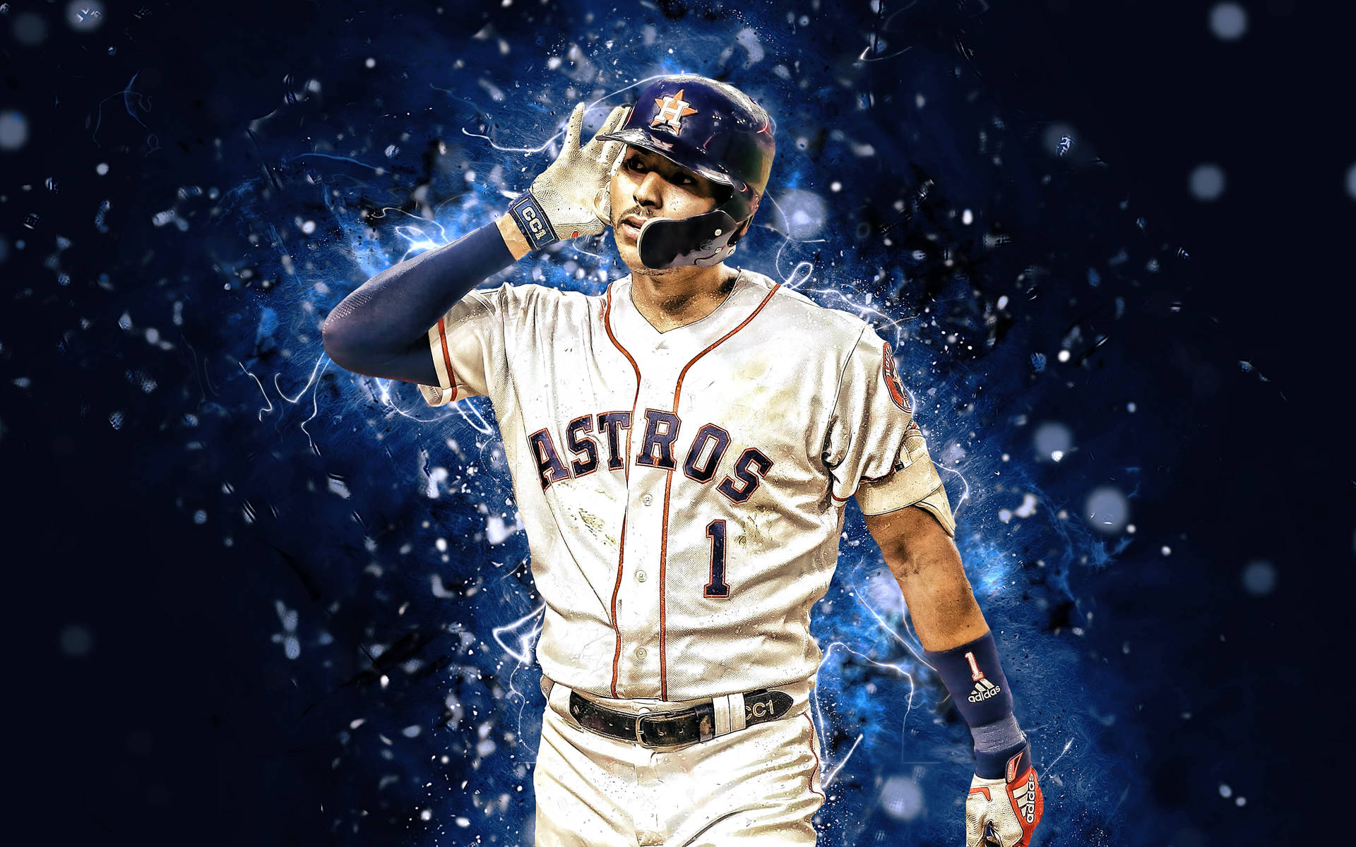 1920x1200 Download Carlos Correa Neon Lights Wallpaper, Desktop