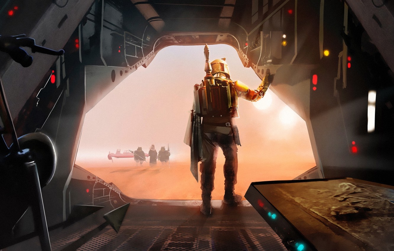 1340x850 Wallpaper Star Wars, Concept Art, Boba Fett, Characters, The arrival, Jose Angel Jammed Fernandez, by Jose Angel Jammed Fernandez image for desktop, section фантастика, Desktop