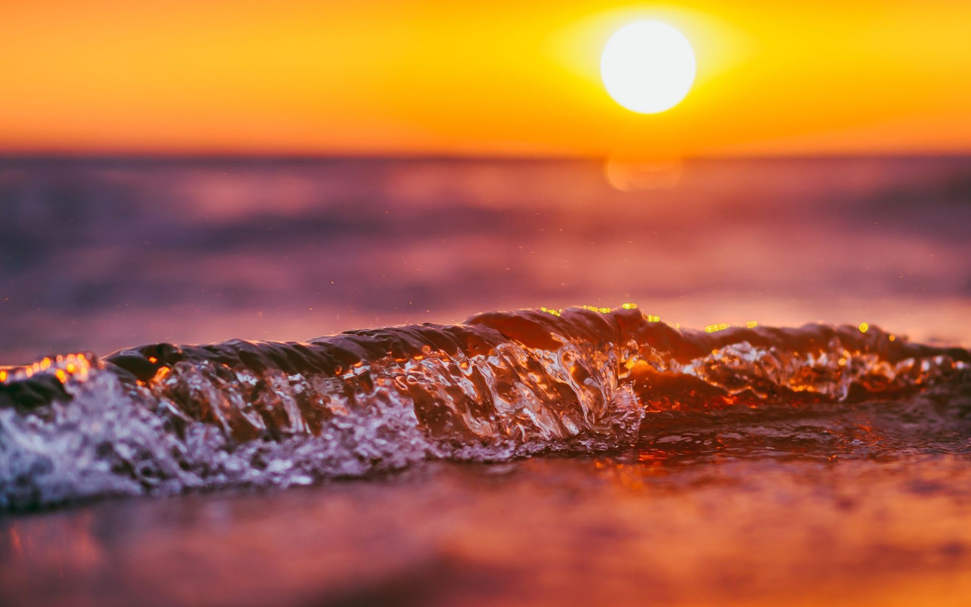 1920x1200 Wave Sunset, HD Nature, 4k Wallpaper, Image, Background, Photo, Desktop