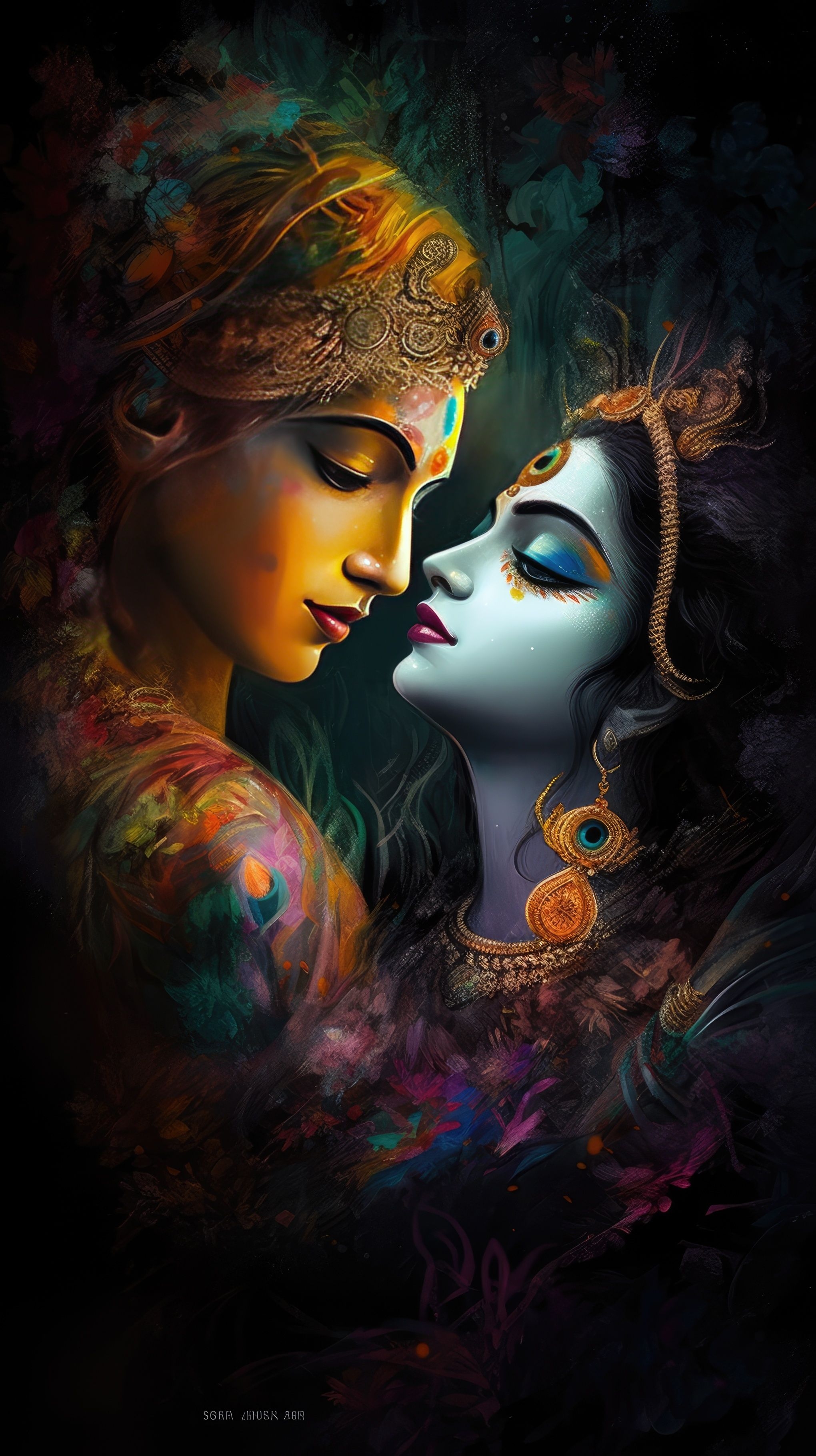 2040x3640 Lord Radha Krishna love. Draw on photo, Krishna, Radha krishna love, Phone