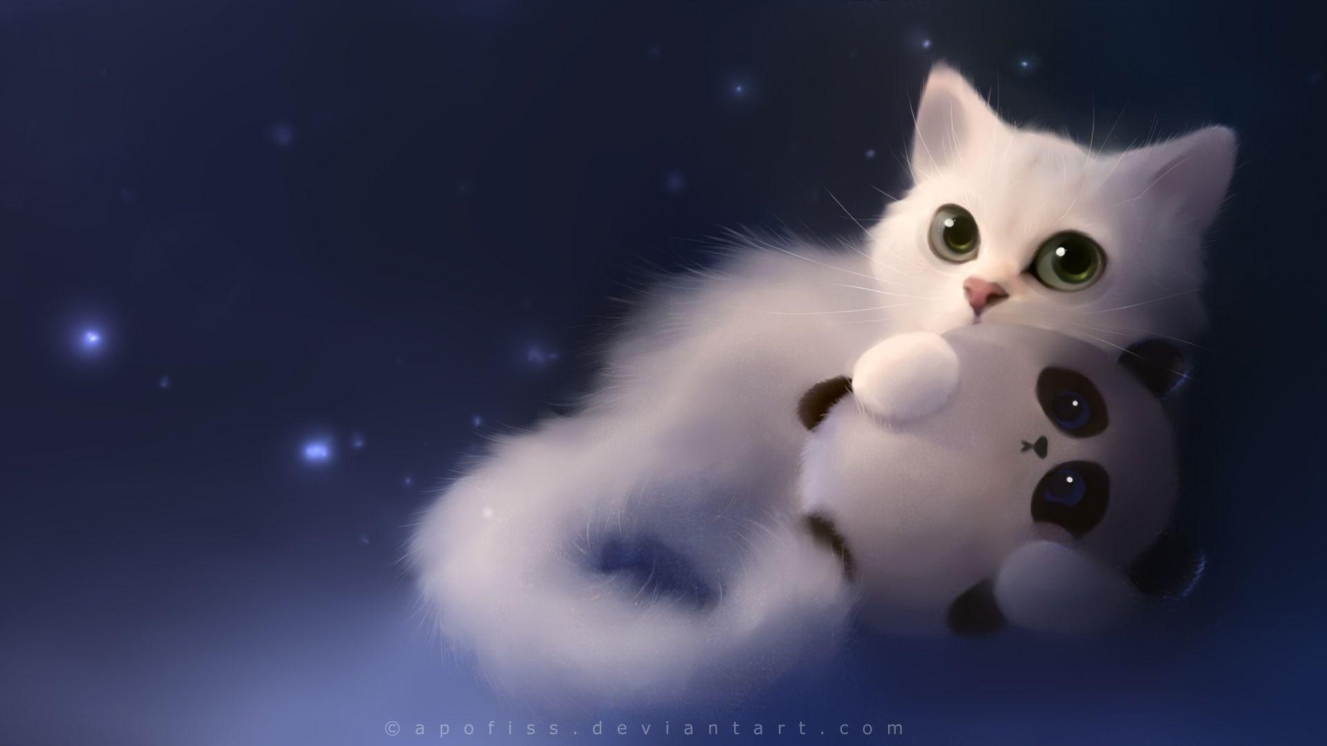 1920x1080 Cute Anime Cat Wallpaper Free Cute Anime Cat Background, Desktop