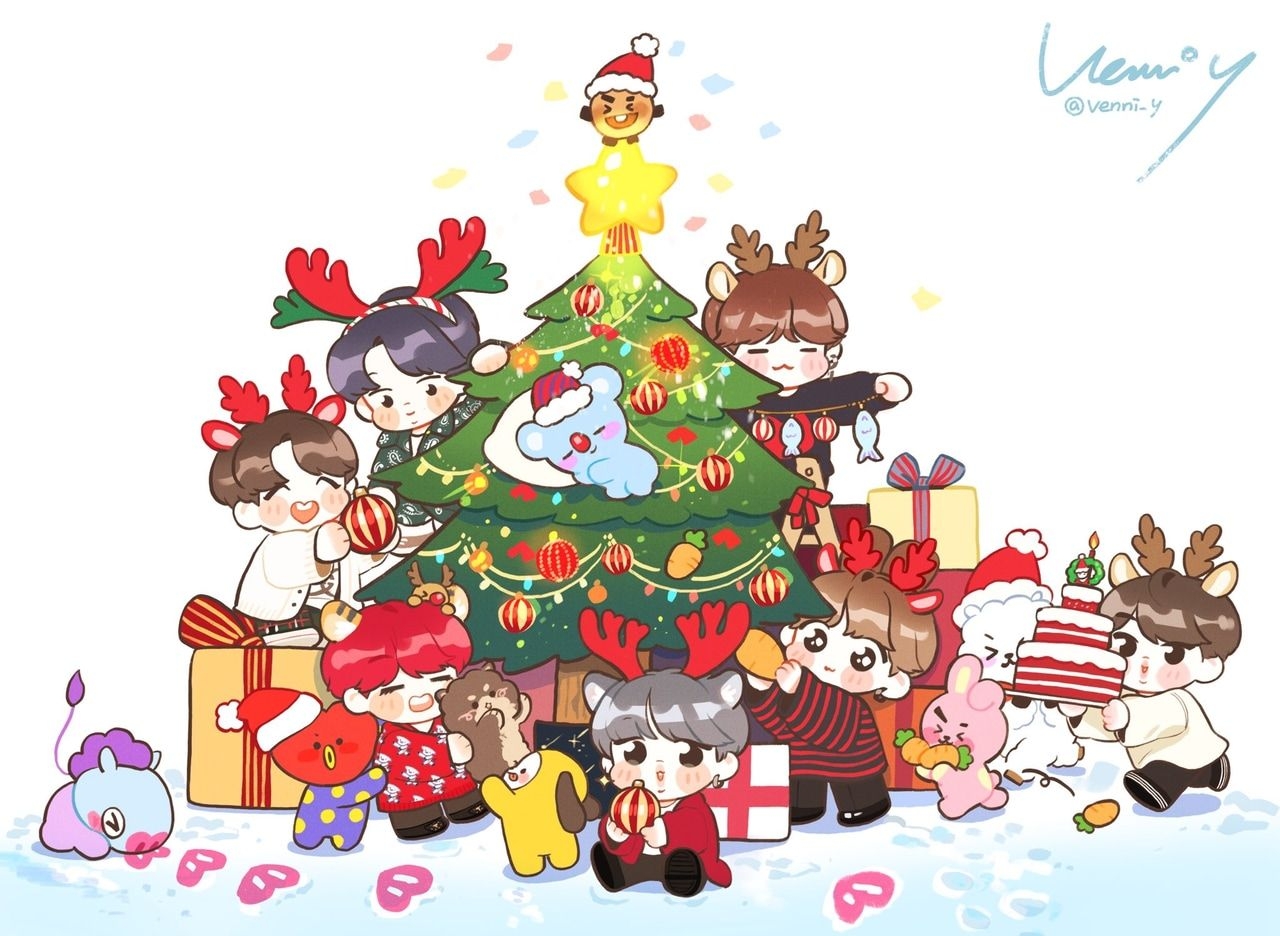 1280x940 Cartoon Wallpaper Bts, Desktop