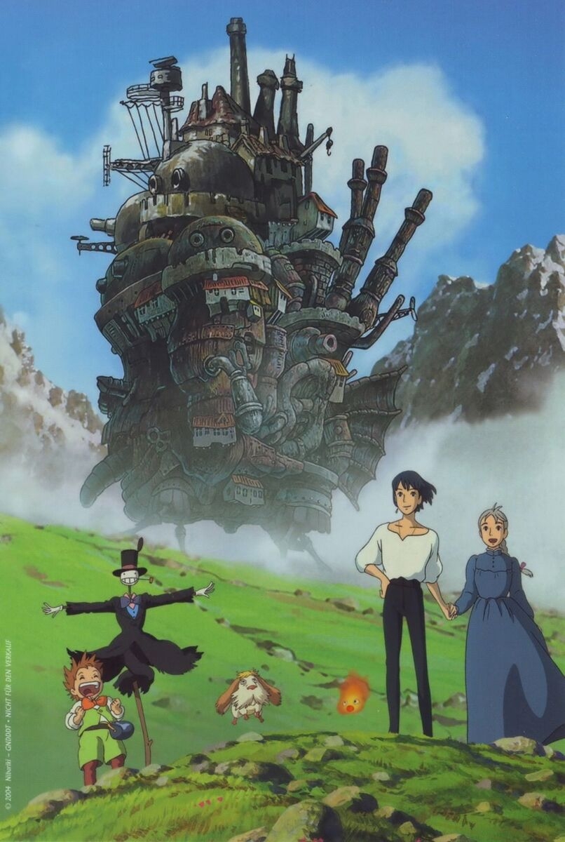 810x1200 Howls Moving Castle Poster Print T620. A4 A3 A2 A1 A0, Phone