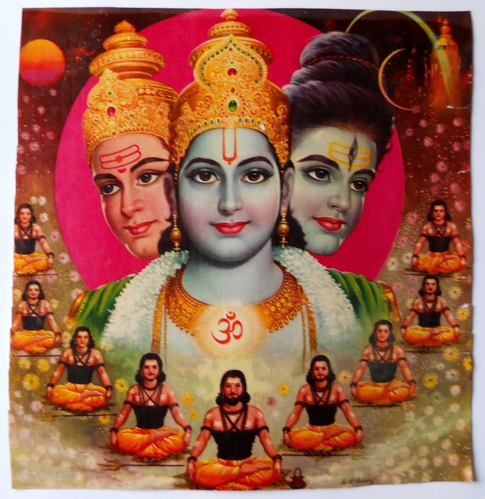 1560x1600 Brahma Vishnu Shiva Divine Trinity, Phone