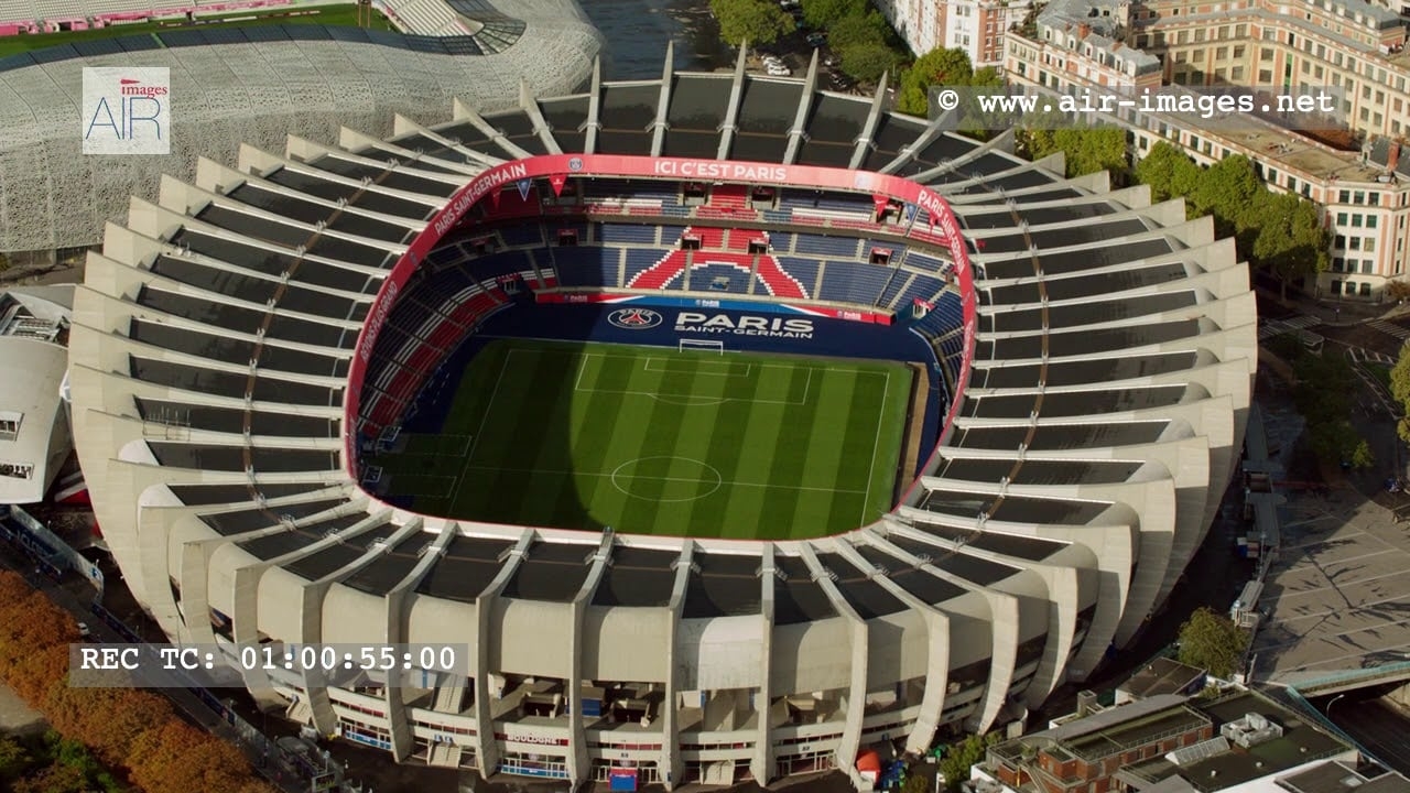 1280x720 Aerial Footage The stadium Paris Parc des Princes, Desktop