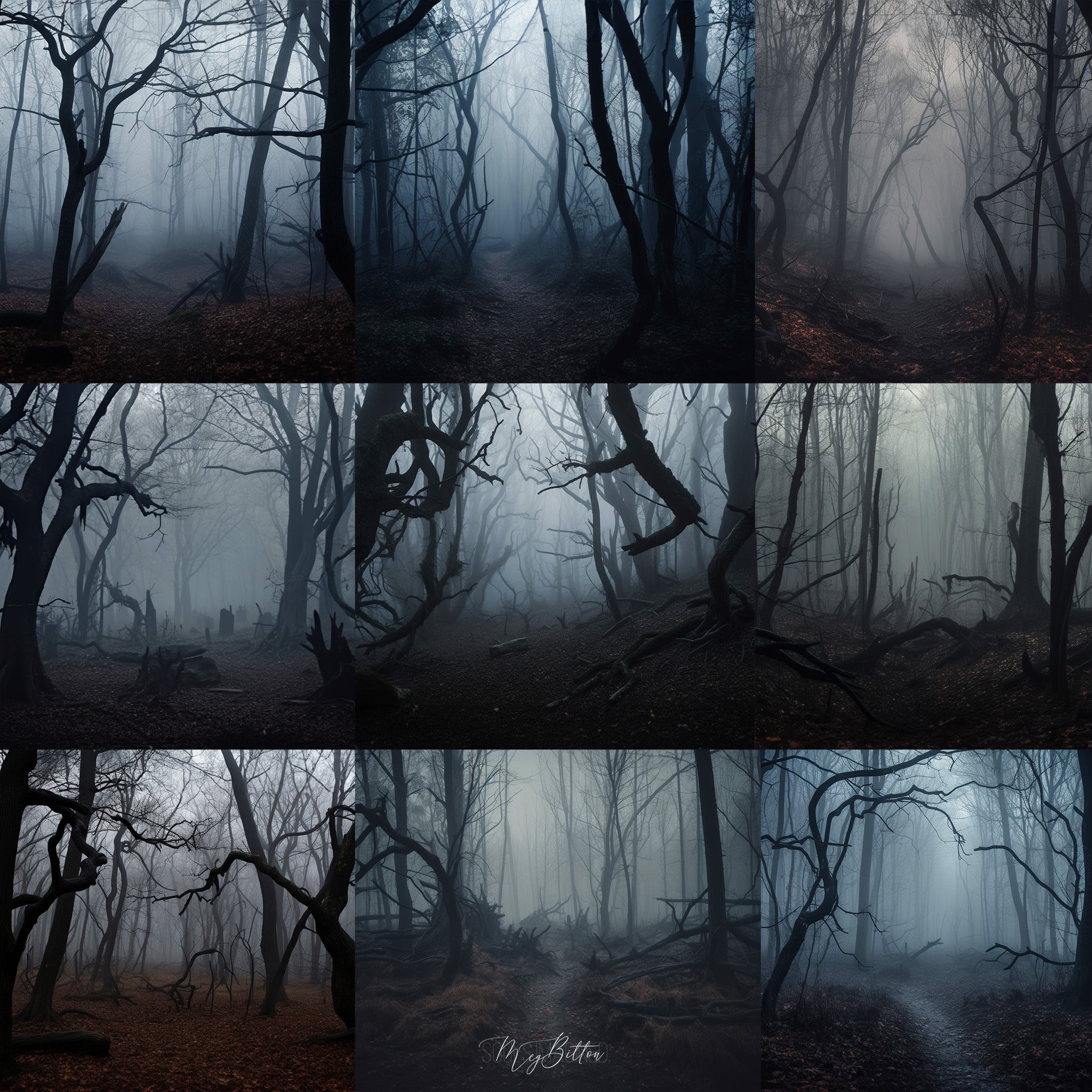 2050x2050 Haunted Forest Background Bundle, Phone