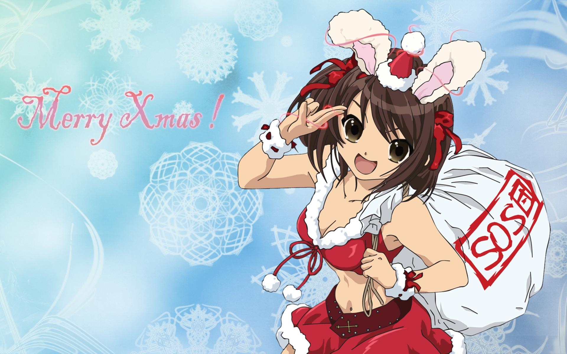 1920x1200 Anime Christmas Girl 4466 HD wallpaper, Desktop