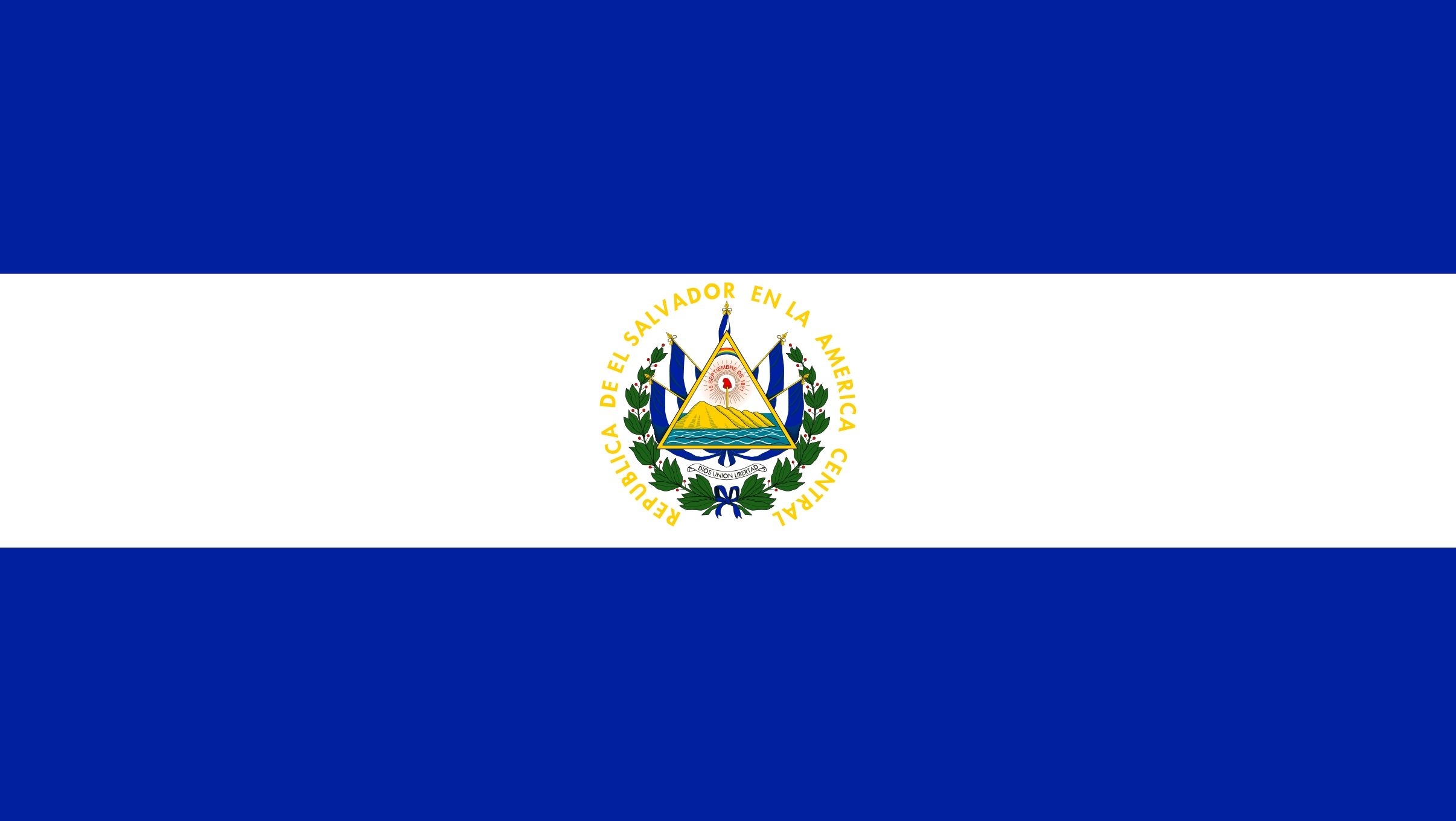 2420x1360 El Salvador Flag HD Wallpaper Laptop Wallpaper, Desktop