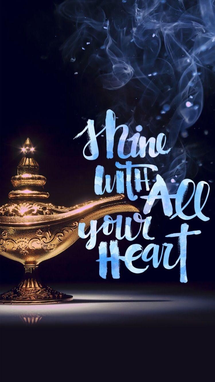 750x1340 Shine with all your heart. (Tia) iPhone 6 wallpaper background. #genie # lamp #aladd. Aladdin wallpaper, iPhone 6 wallpaper background, Wallpaper iphone disney, Phone