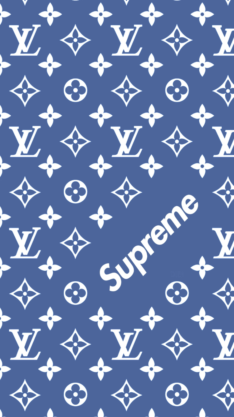 750x1340 Louis Vuitton x Supreme pattern Wallpaper. Wallpaper, Phone