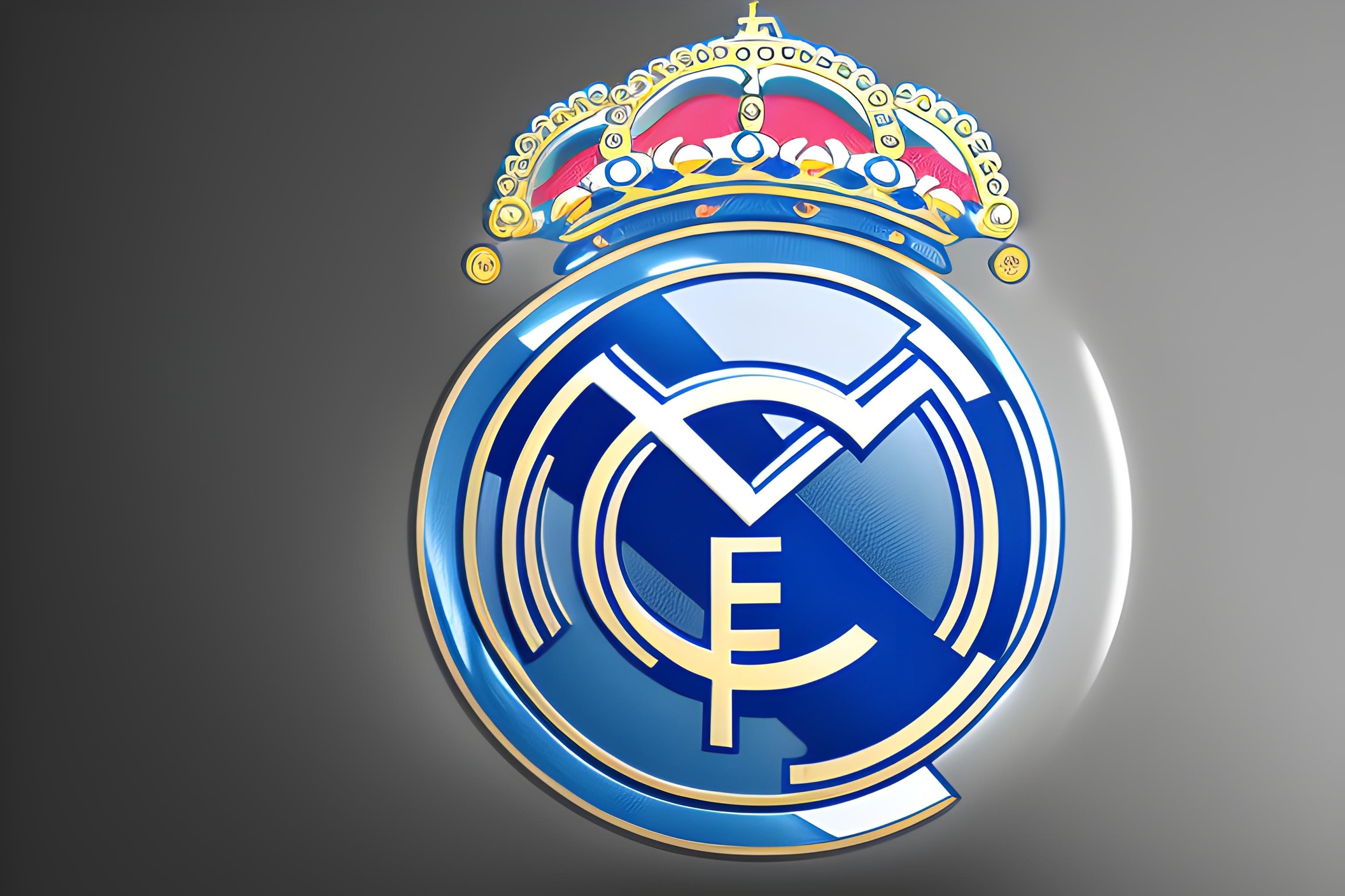 3080x2050 Real Madrid logo white dark 4K, Desktop