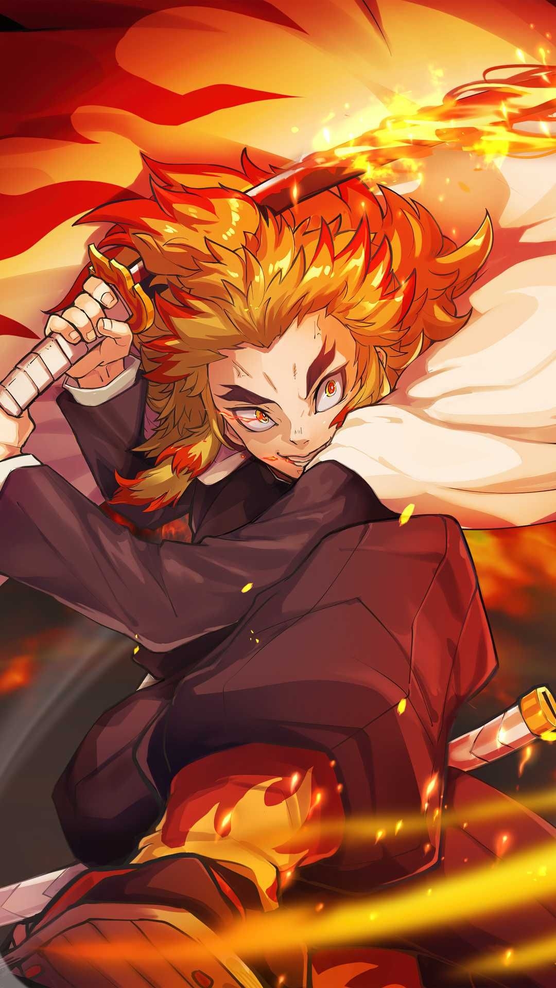 1080x1920 Rengoku Kyojuro Wallpaper iPhone Discover more anime, Demon Slayer, Kimetsu no Yaiba, Kyojuro Rengoku, Ma. Animation art character design, Anime, iPhone wallpaper, Phone