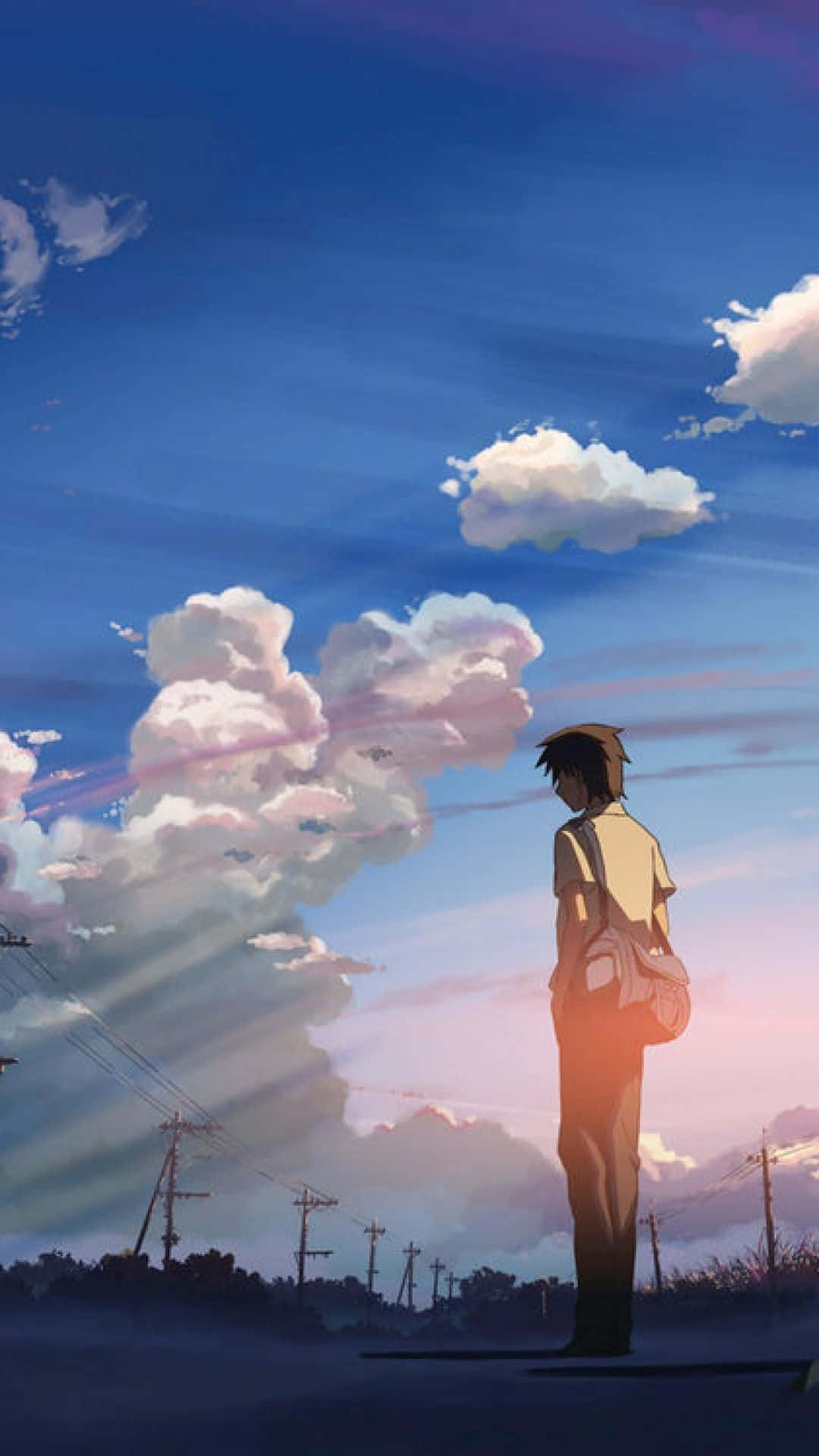 1080x1920 Download A Man Is Standing On A Road With Clouds In The Background Wallpaper, Phone