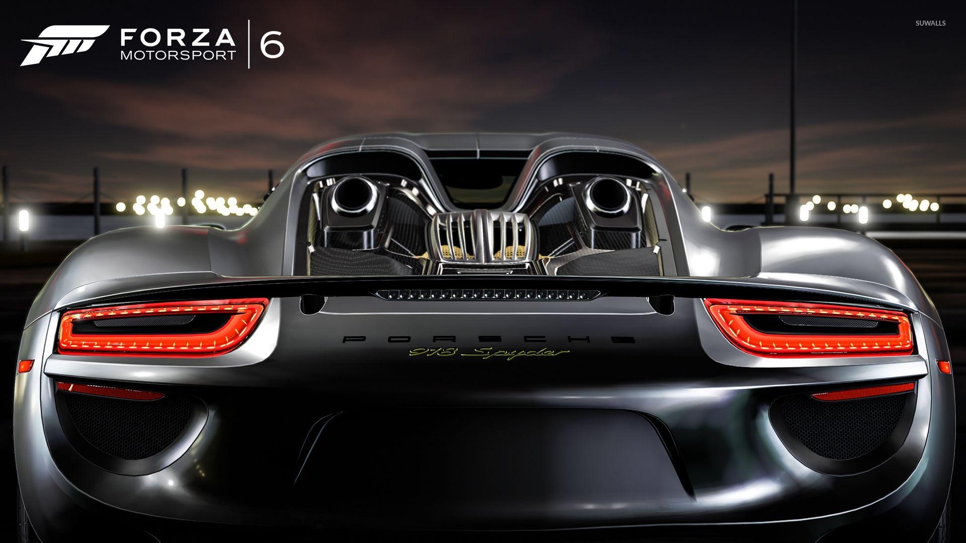 1920x1080 Back view of a Porsche 918 Spyder in Forza Motorsport 6 wallpaper, Desktop