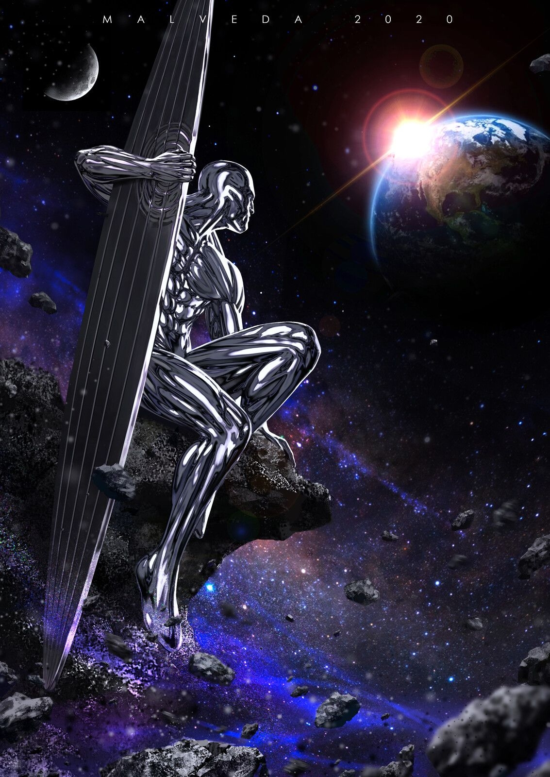 1140x1600 Silver Surfer, Alex Malveda, Phone