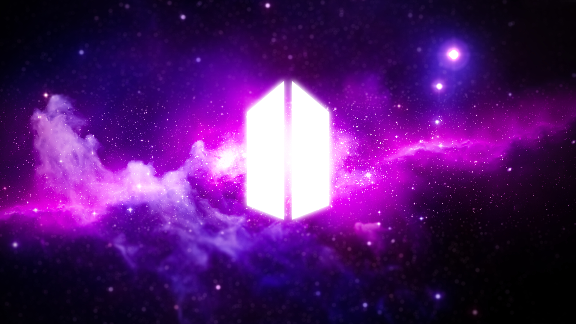 1920x1080 BTS Army Wallpaper 4K, Purple nebula, Desktop