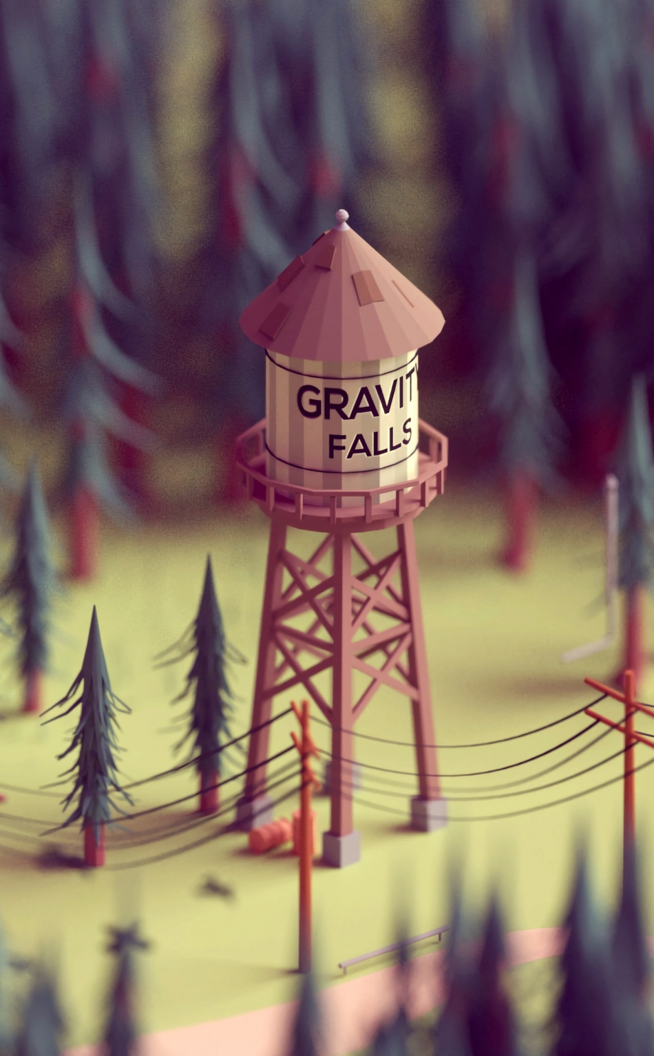 950x1540 Download wallpaper  tower, forest, gravity falls, iphone,  HD background, 19355, Phone