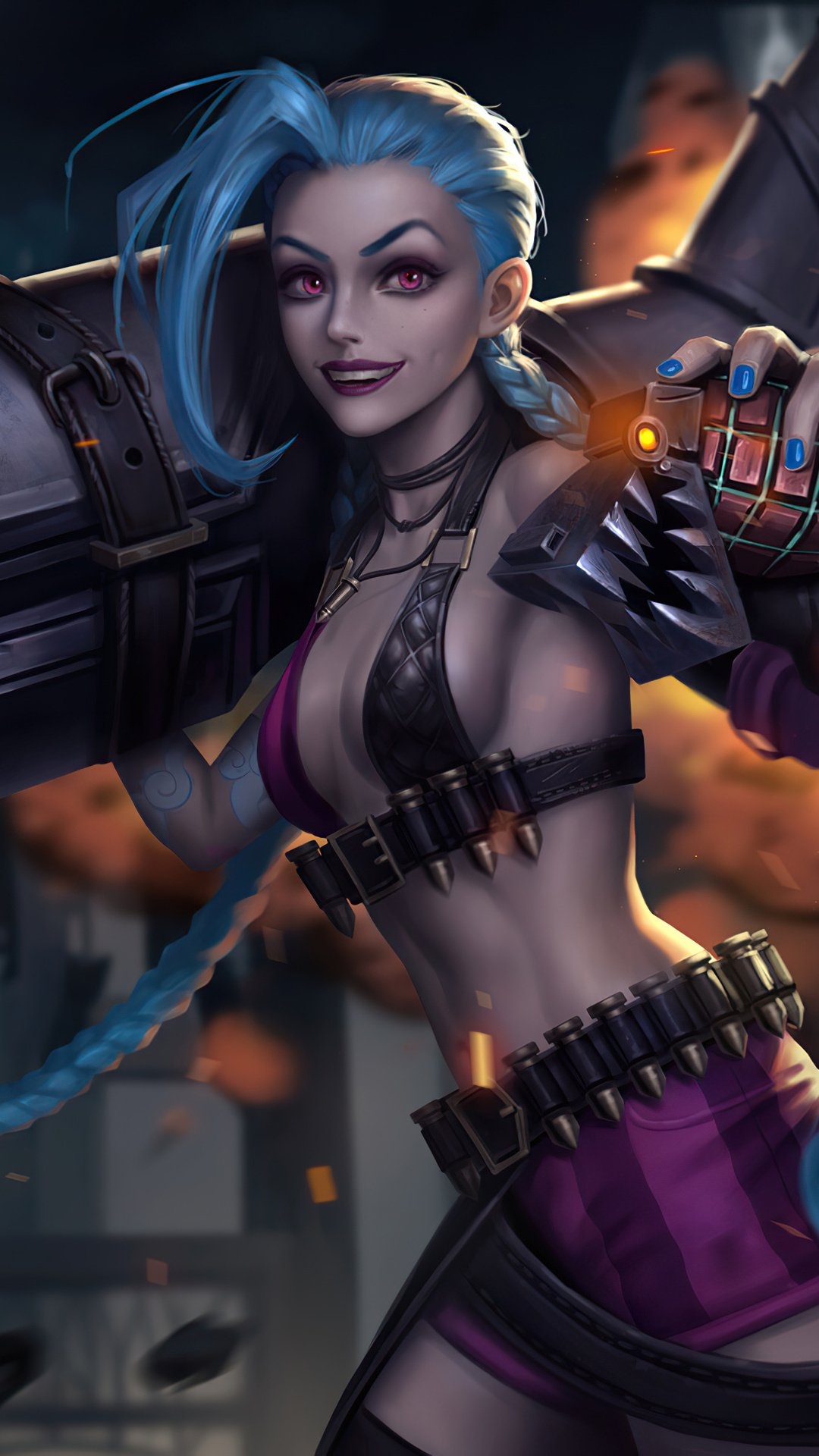 1080x1920 League Of Legends Jinx 4k iPhone 6s, 6 Plus, Pixel xl , One Plus 3t, 5 HD 4k Wallpaper, Image, Background, Photo and Picture, Phone