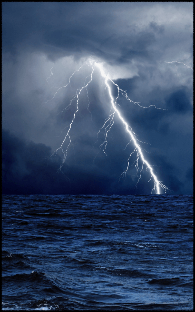 800x1280 Awesome Lightning Thunderstorm Above Sea 4K Mobile Phone, Phone