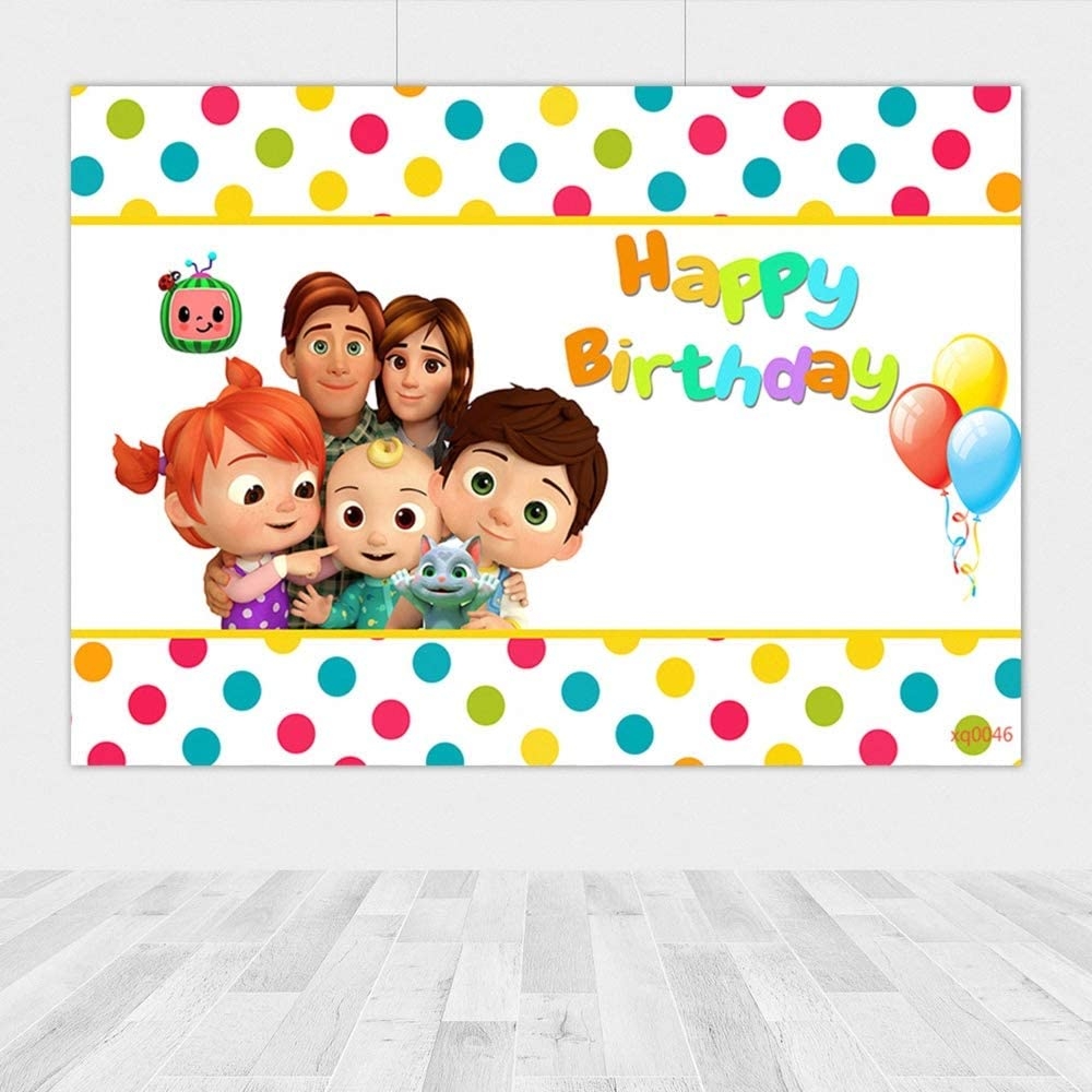 1000x1000 Photo Background Cocomelon Birthday Party Background Photography Family Kid'S Party Photo Backdrop Studio Props Large Background Wall Decorations Photo Birthday Background Banner Accessories, Phone