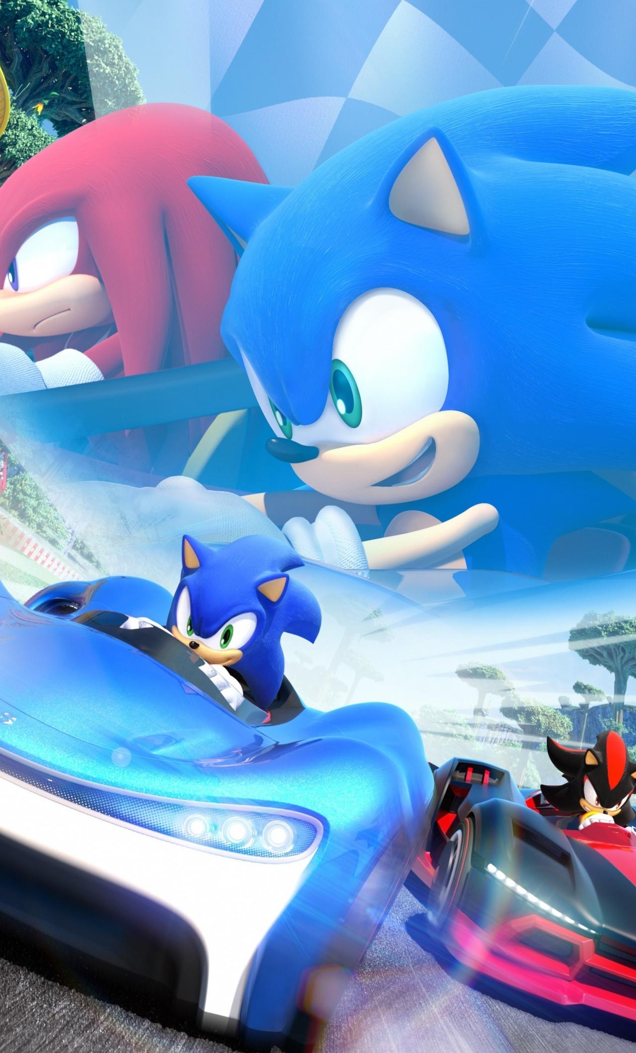 1280x2120 Download  wallpaper sonic the hedgehog, video game, kart, Phone