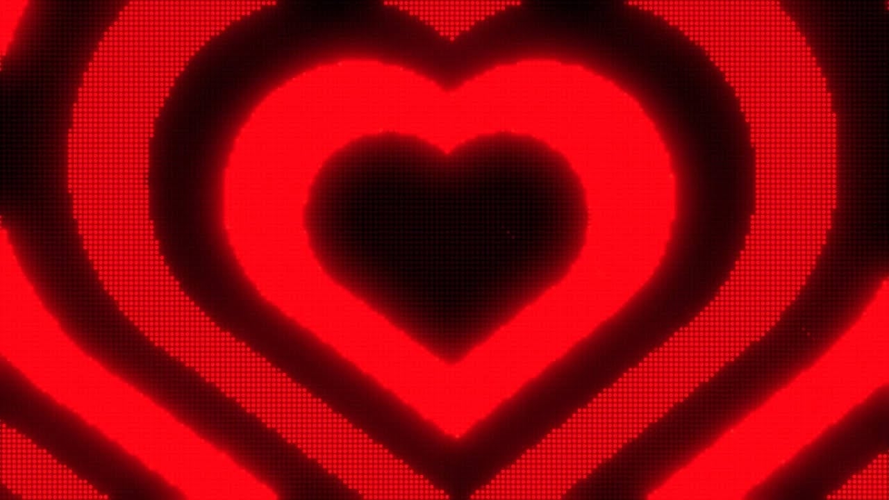 1280x720 Download Y2k Heart Black And Red Pixels Wallpaper, Desktop