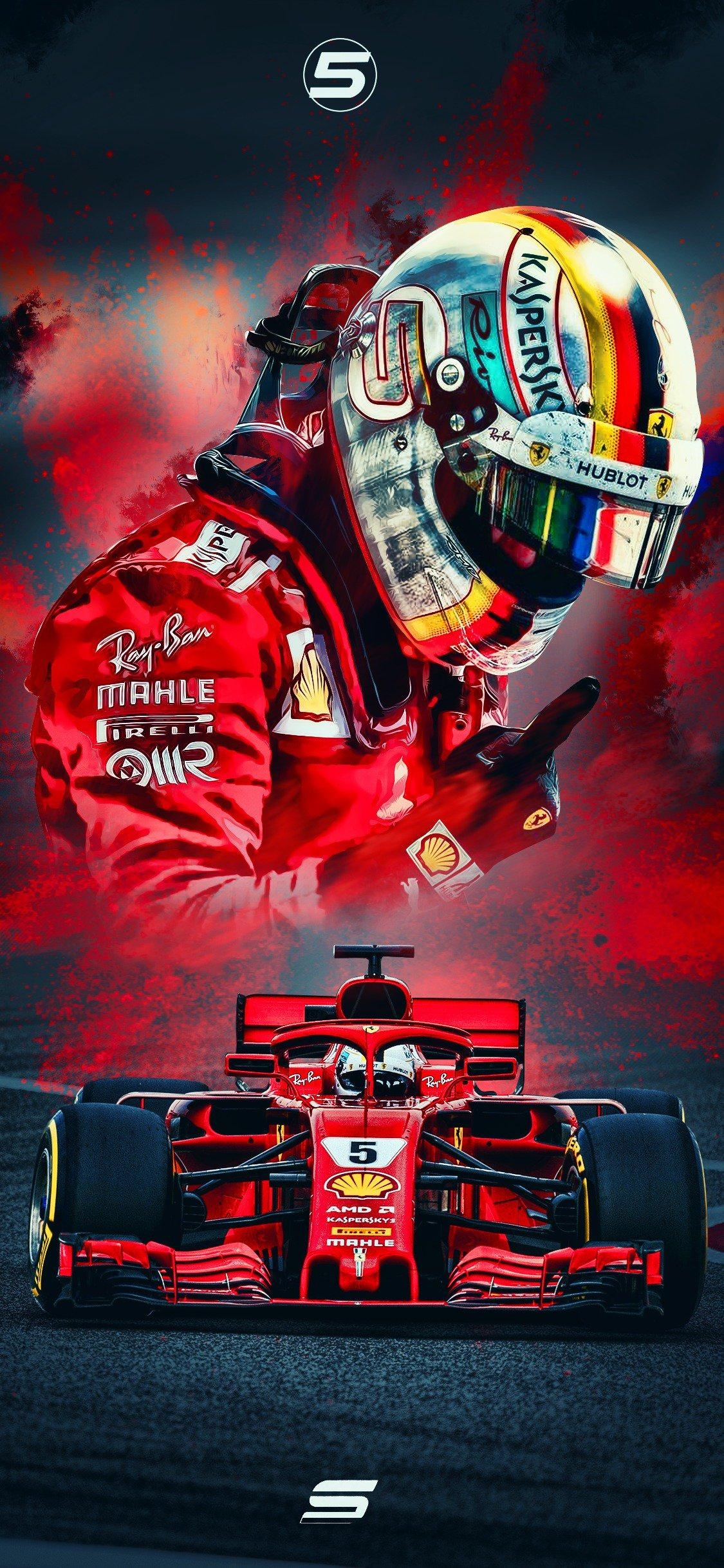 1130x2440 Vettel wallpaper formula1, Phone