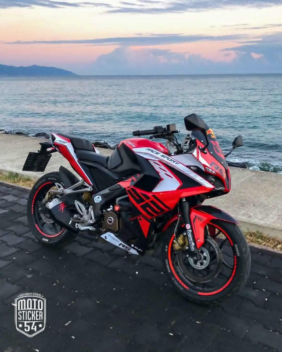 1080x1350 Bajaj Pulsar RS200 Custom Design Red Sticker Kit #motosticker54, Phone