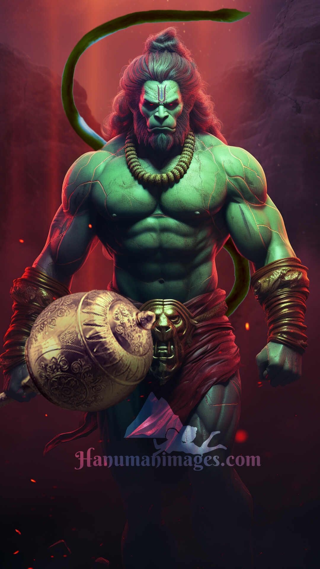 1080x1920 angry lord hanuman 4k phone wallpaper, Phone