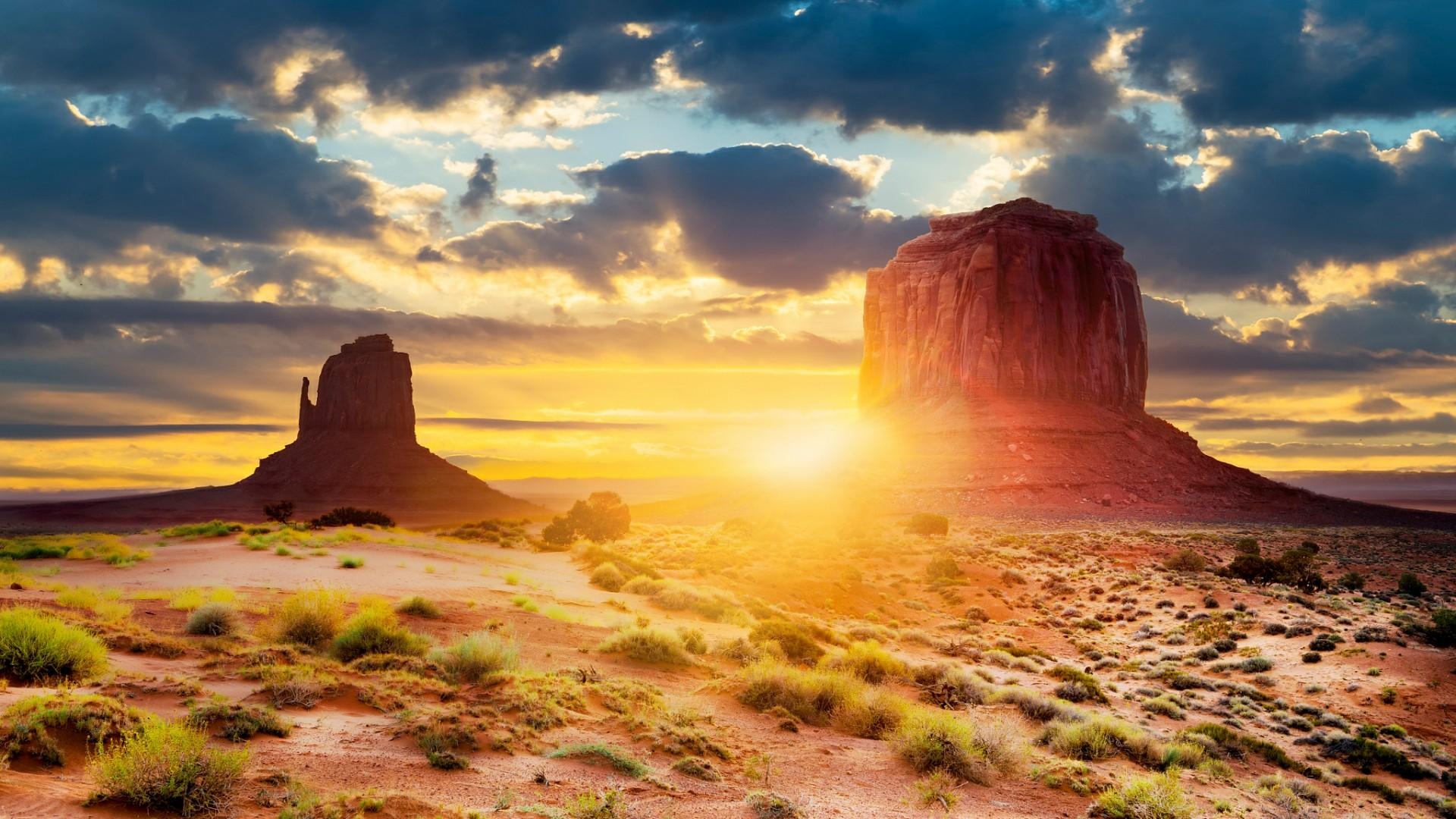 1920x1080 Sunset In Monument Valley HD Wallpaper. Wallpaper Studio 10. Tens, Desktop